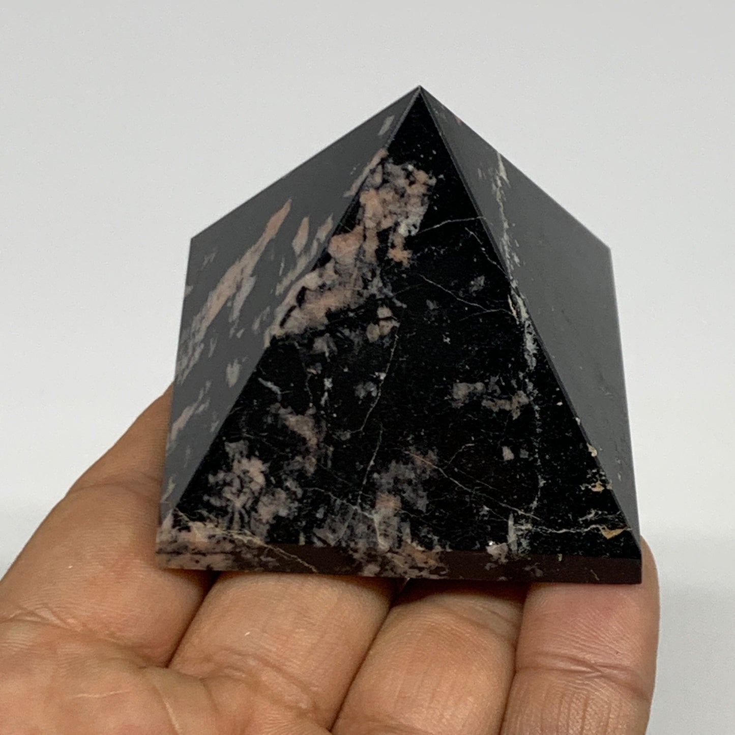 150g, 1.8"x2.1", Black Tourmaline Pyramid Gemstone,Healing Crystal, B29783