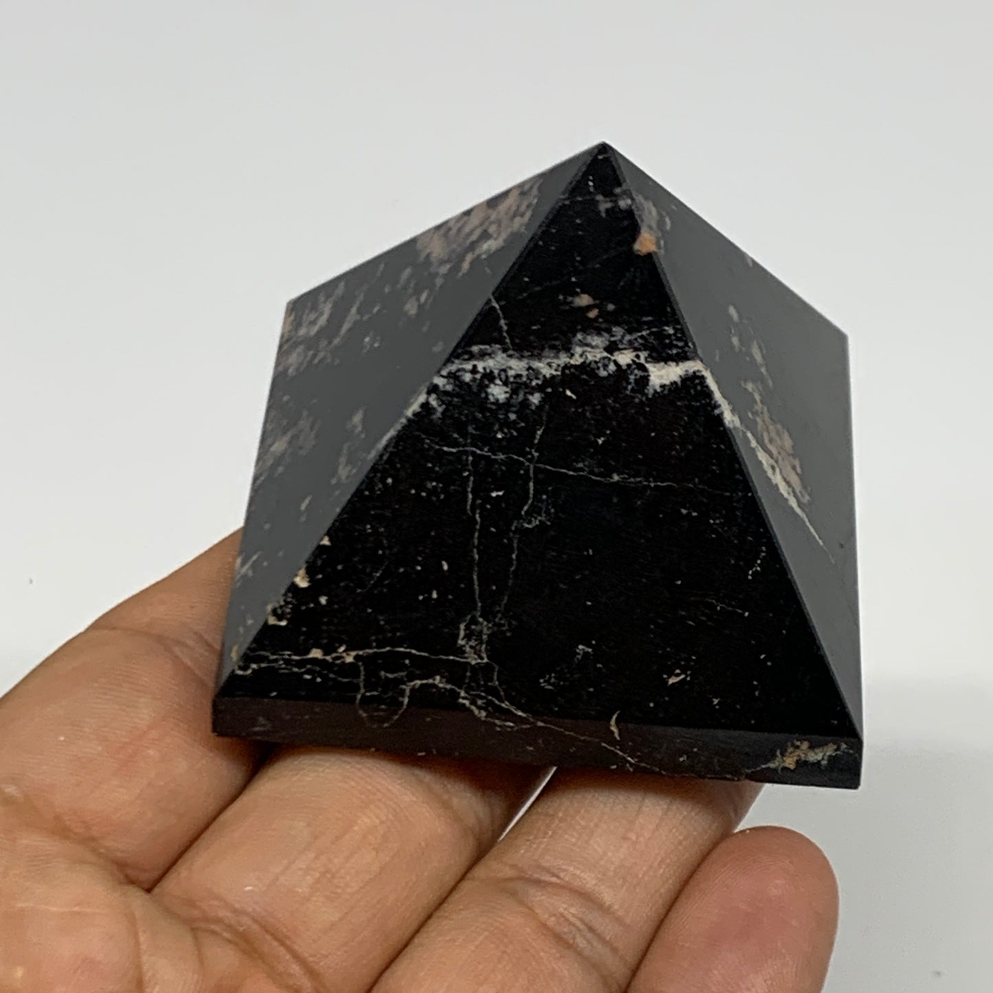 150g, 1.8"x2.1", Black Tourmaline Pyramid Gemstone,Healing Crystal, B29783