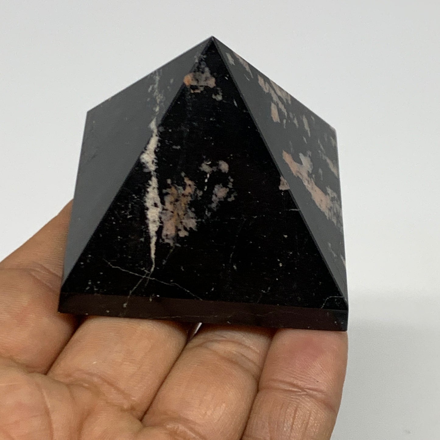 150g, 1.8"x2.1", Black Tourmaline Pyramid Gemstone,Healing Crystal, B29783