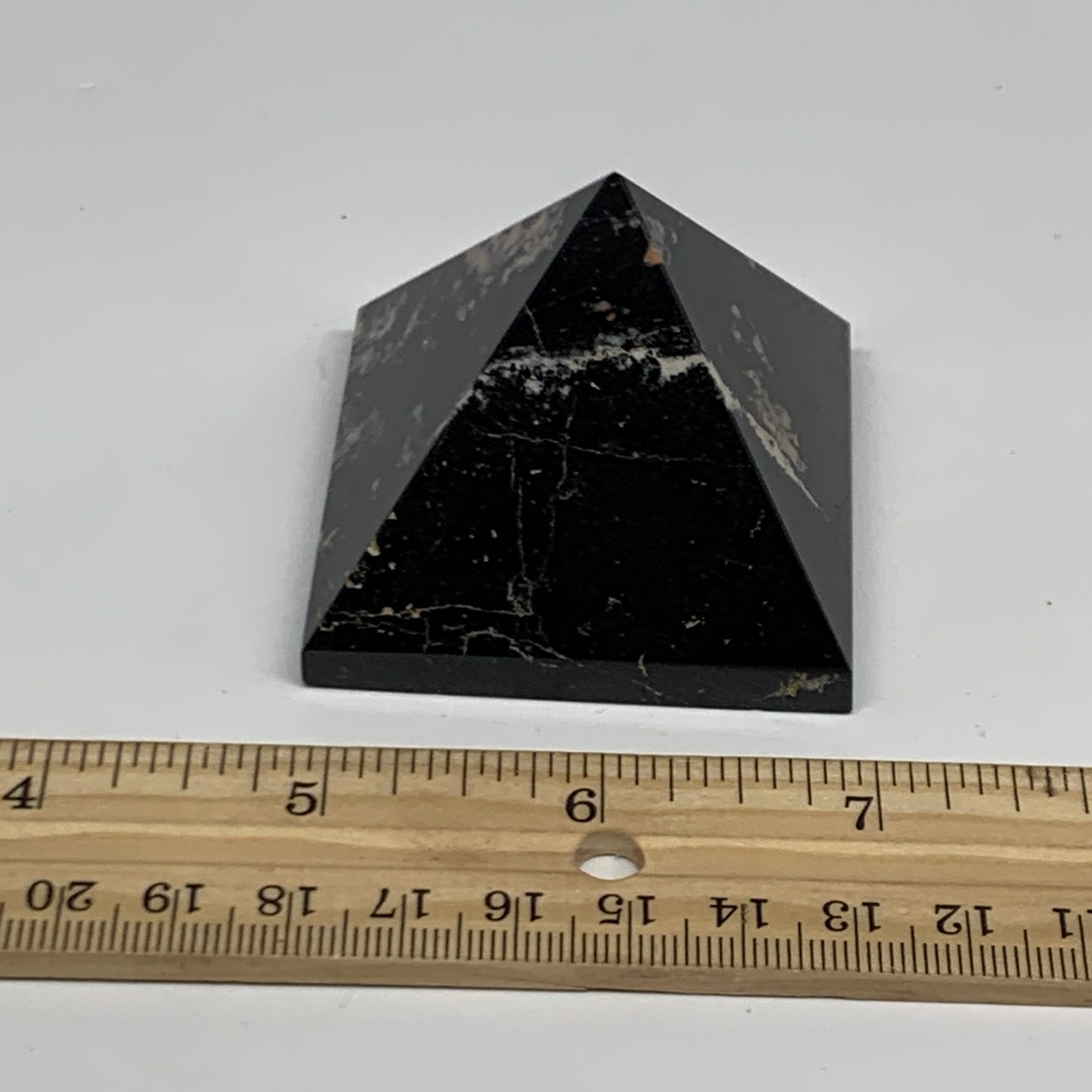 150g, 1.8"x2.1", Black Tourmaline Pyramid Gemstone,Healing Crystal, B29783