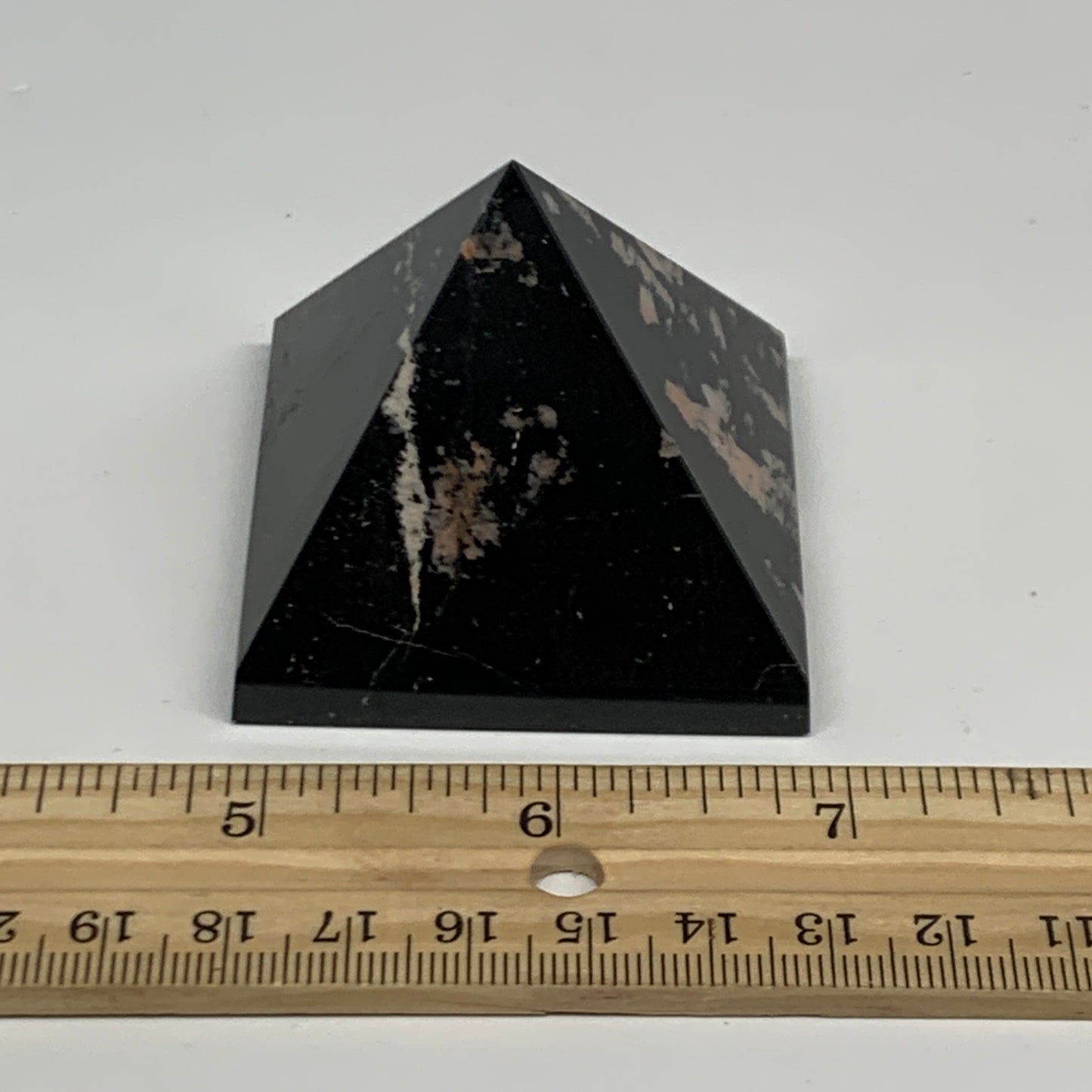 150g, 1.8"x2.1", Black Tourmaline Pyramid Gemstone,Healing Crystal, B29783