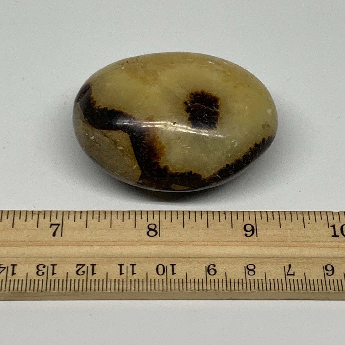 98.9g, 2.2"x1.8"x1.1", Septarian Nodule Palm-Stone Polished Reiki, B28228