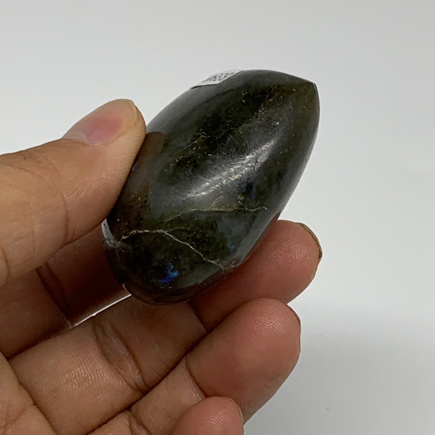 84g, 1.9"x2"x1", Natural Labradorite Heart Polished Crystal, B35485