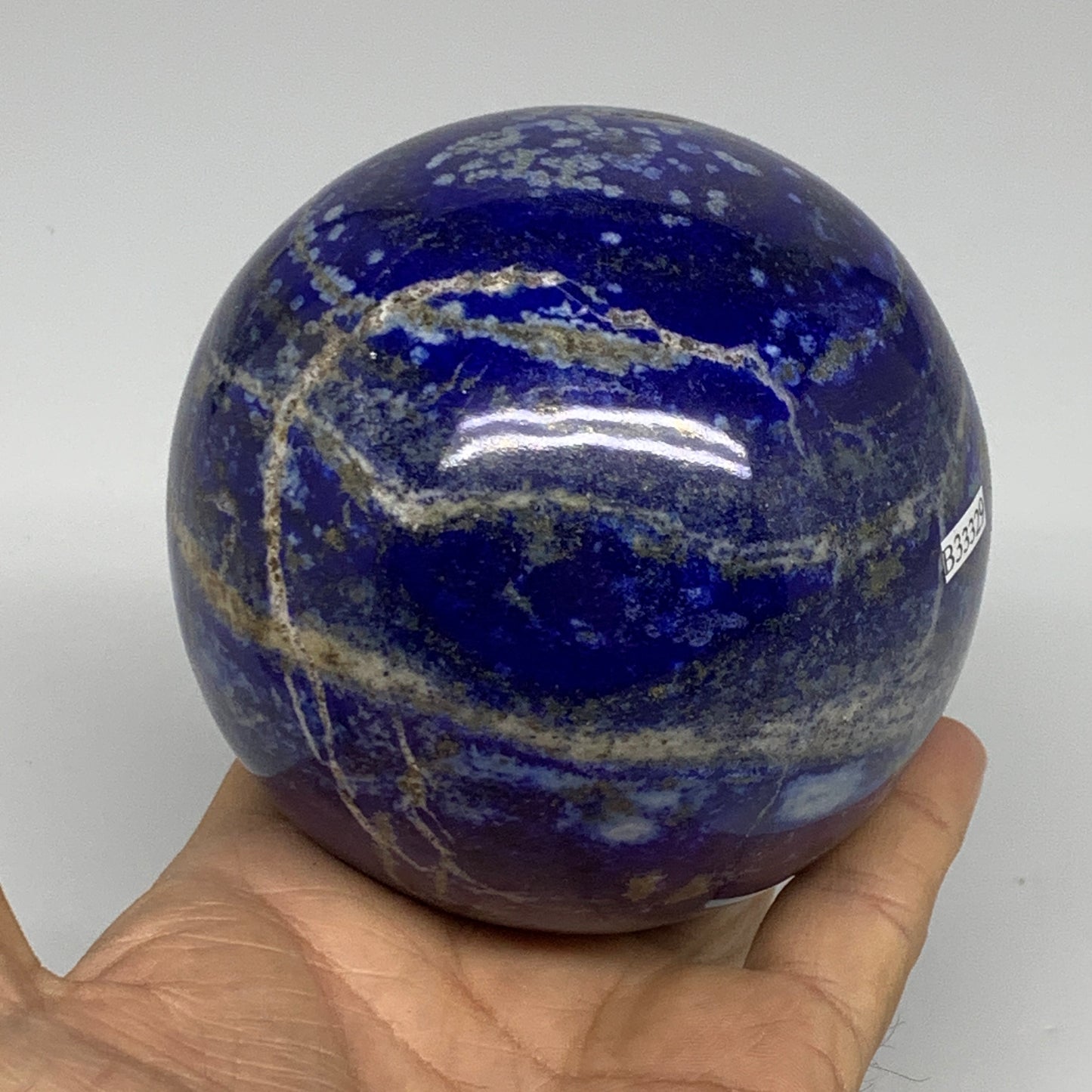 2.5 lbs, 3.4" (87mm), Lapis Lazuli Sphere Ball Gemstone @Afghanistan, B33329