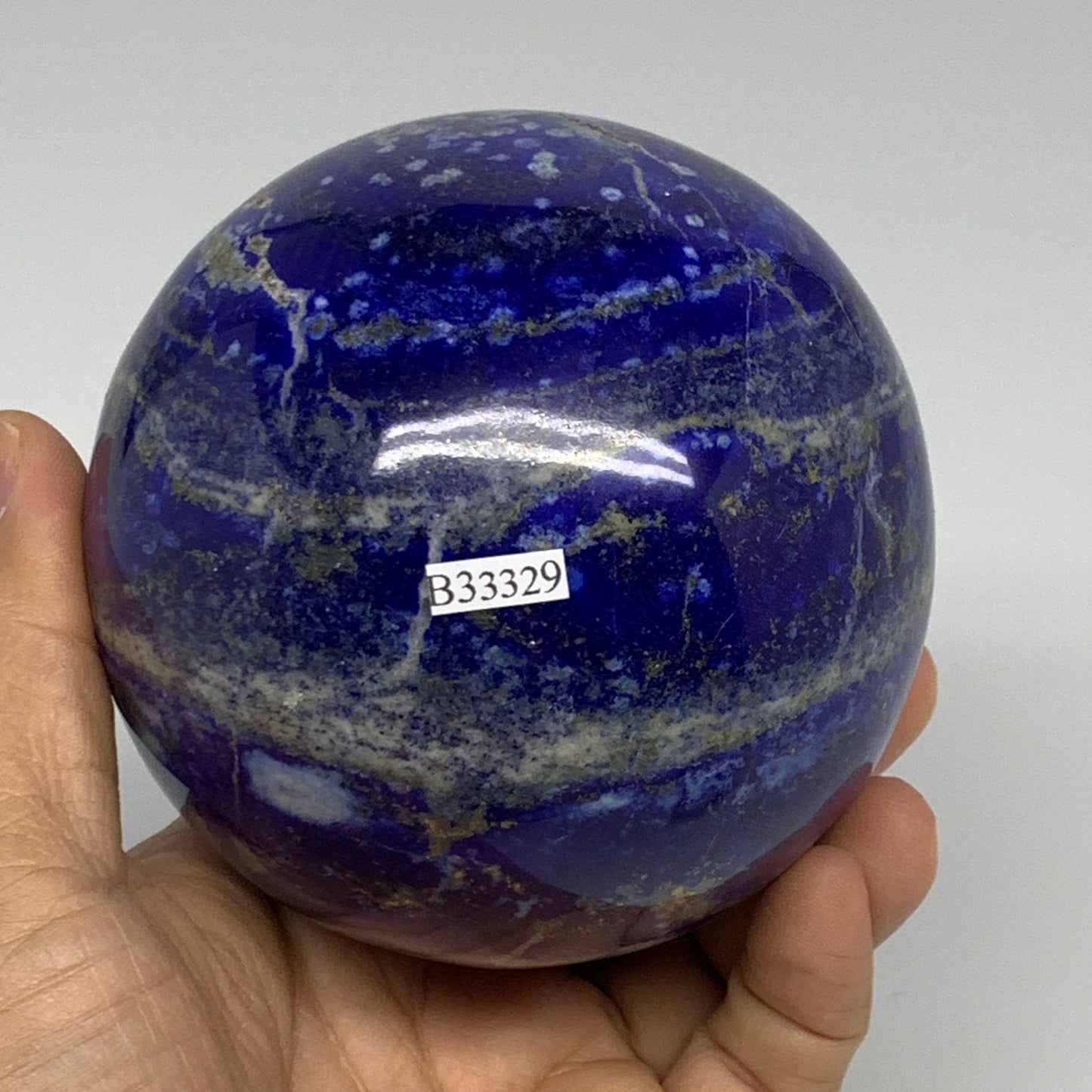 2.5 lbs, 3.4" (87mm), Lapis Lazuli Sphere Ball Gemstone @Afghanistan, B33329