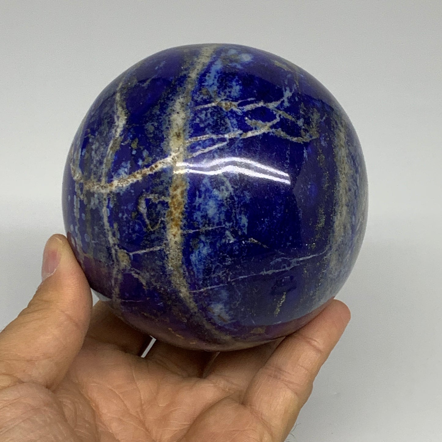 2.5 lbs, 3.4" (87mm), Lapis Lazuli Sphere Ball Gemstone @Afghanistan, B33329