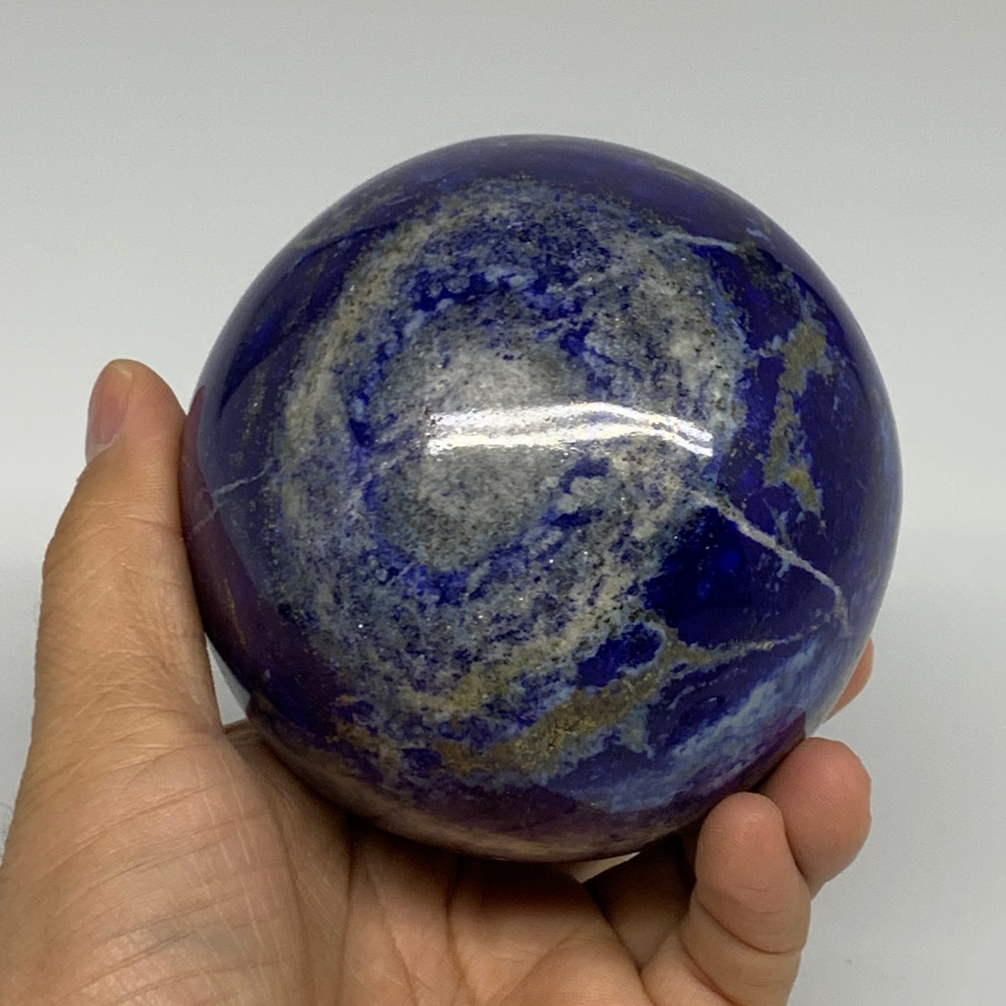 2.5 lbs, 3.4" (87mm), Lapis Lazuli Sphere Ball Gemstone @Afghanistan, B33329