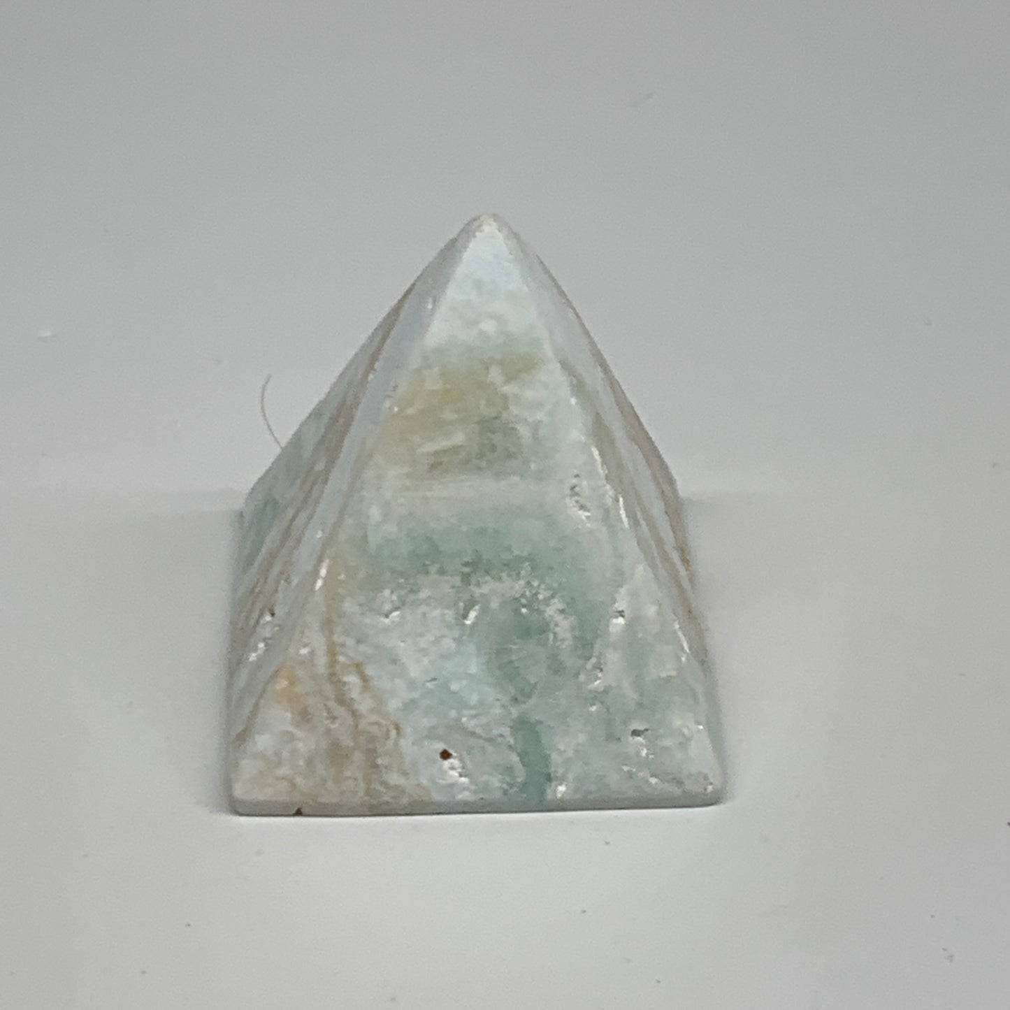 142.6g, 2.2"x1.9"x1.9", Caribbean Calcite Pyramid Gemstone, Crystal, B29792