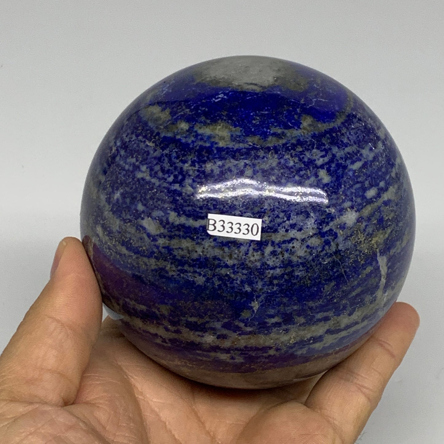 2.55 lbs, 3.5" (89mm), Lapis Lazuli Sphere Ball Gemstone @Afghanistan, B33330