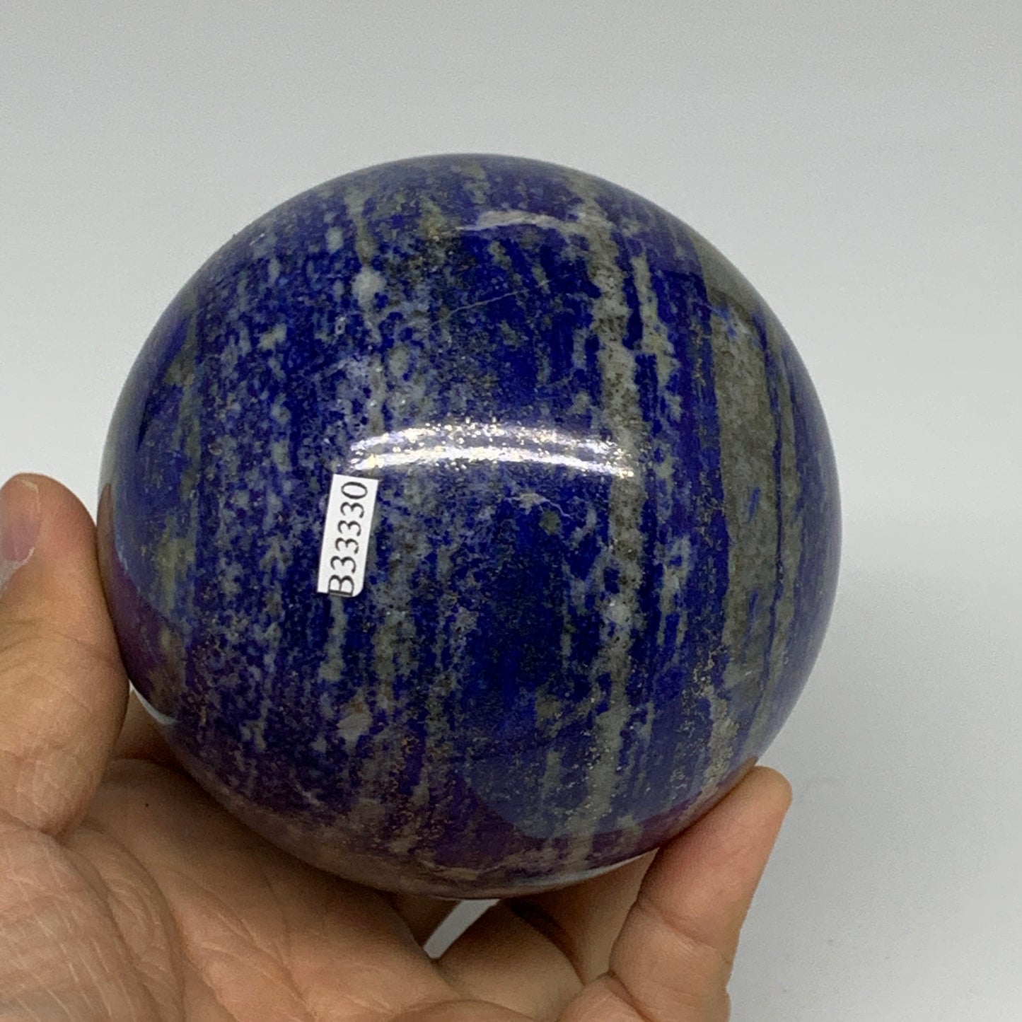 2.55 lbs, 3.5" (89mm), Lapis Lazuli Sphere Ball Gemstone @Afghanistan, B33330