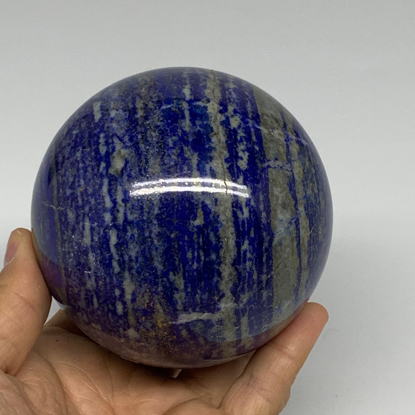 2.55 lbs, 3.5" (89mm), Lapis Lazuli Sphere Ball Gemstone @Afghanistan, B33330