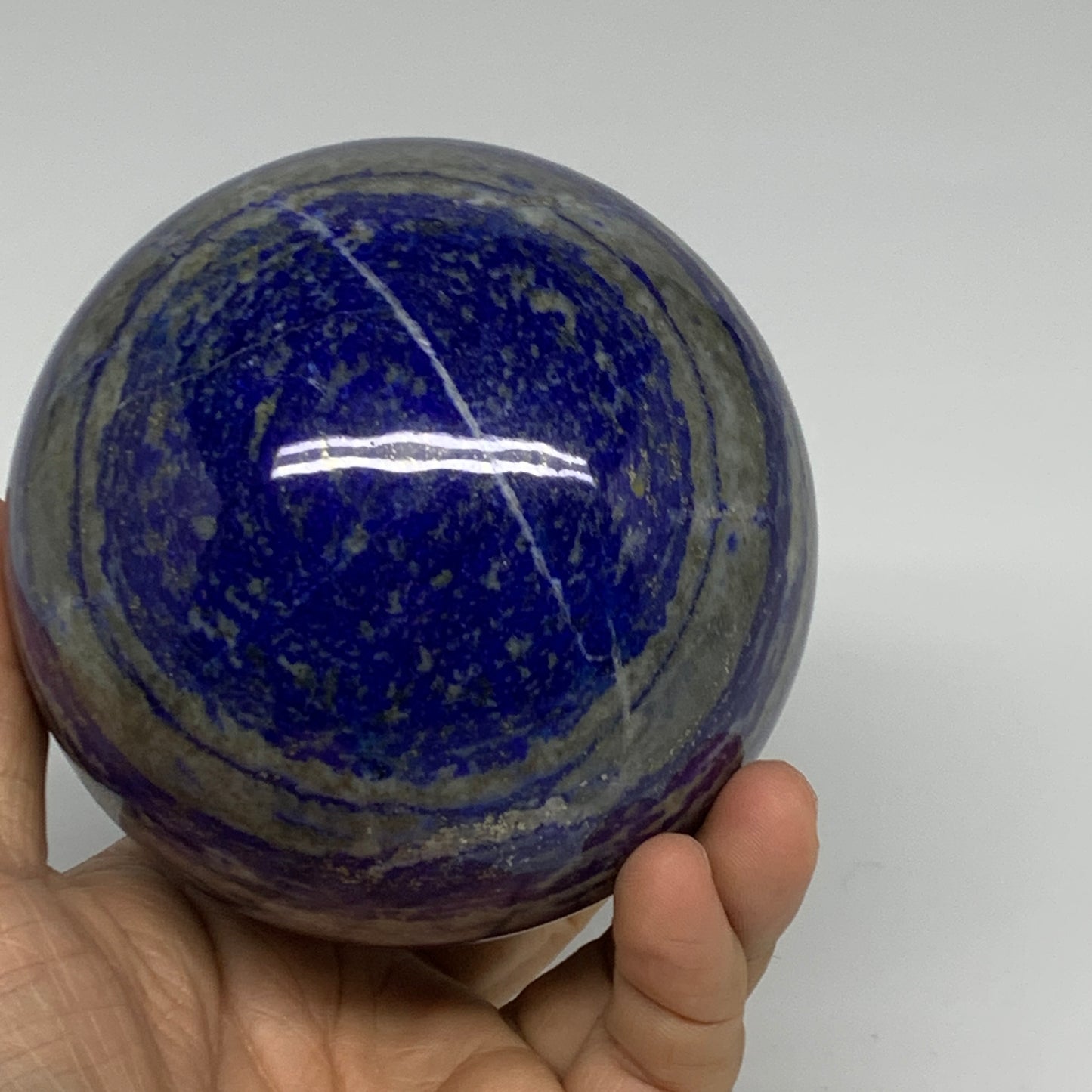 2.55 lbs, 3.5" (89mm), Lapis Lazuli Sphere Ball Gemstone @Afghanistan, B33330