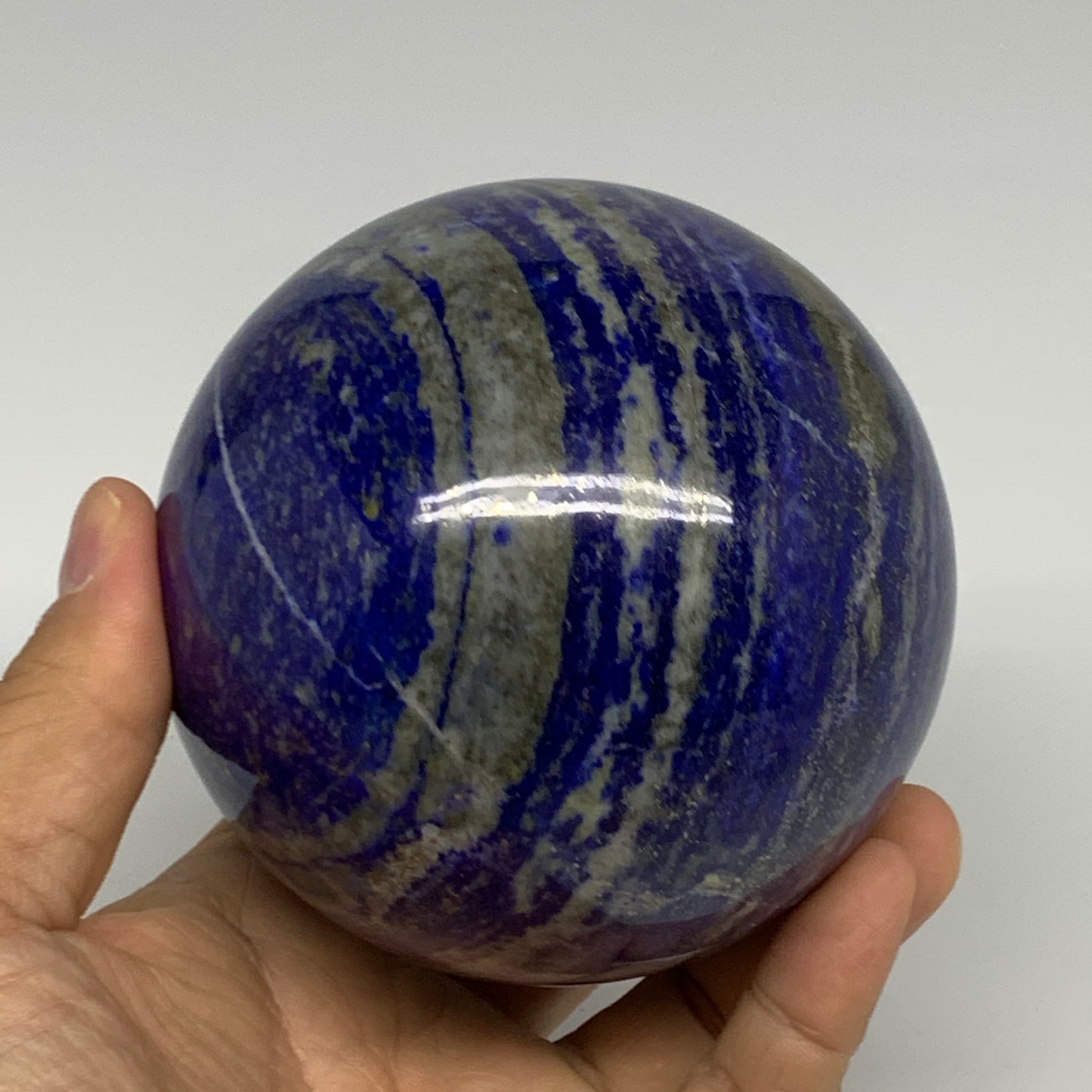 2.55 lbs, 3.5" (89mm), Lapis Lazuli Sphere Ball Gemstone @Afghanistan, B33330