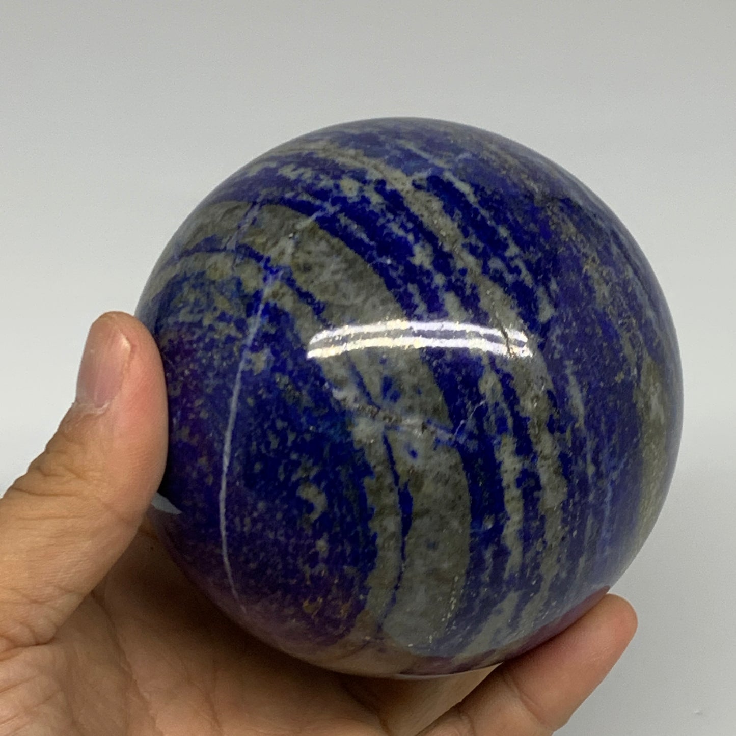 2.55 lbs, 3.5" (89mm), Lapis Lazuli Sphere Ball Gemstone @Afghanistan, B33330