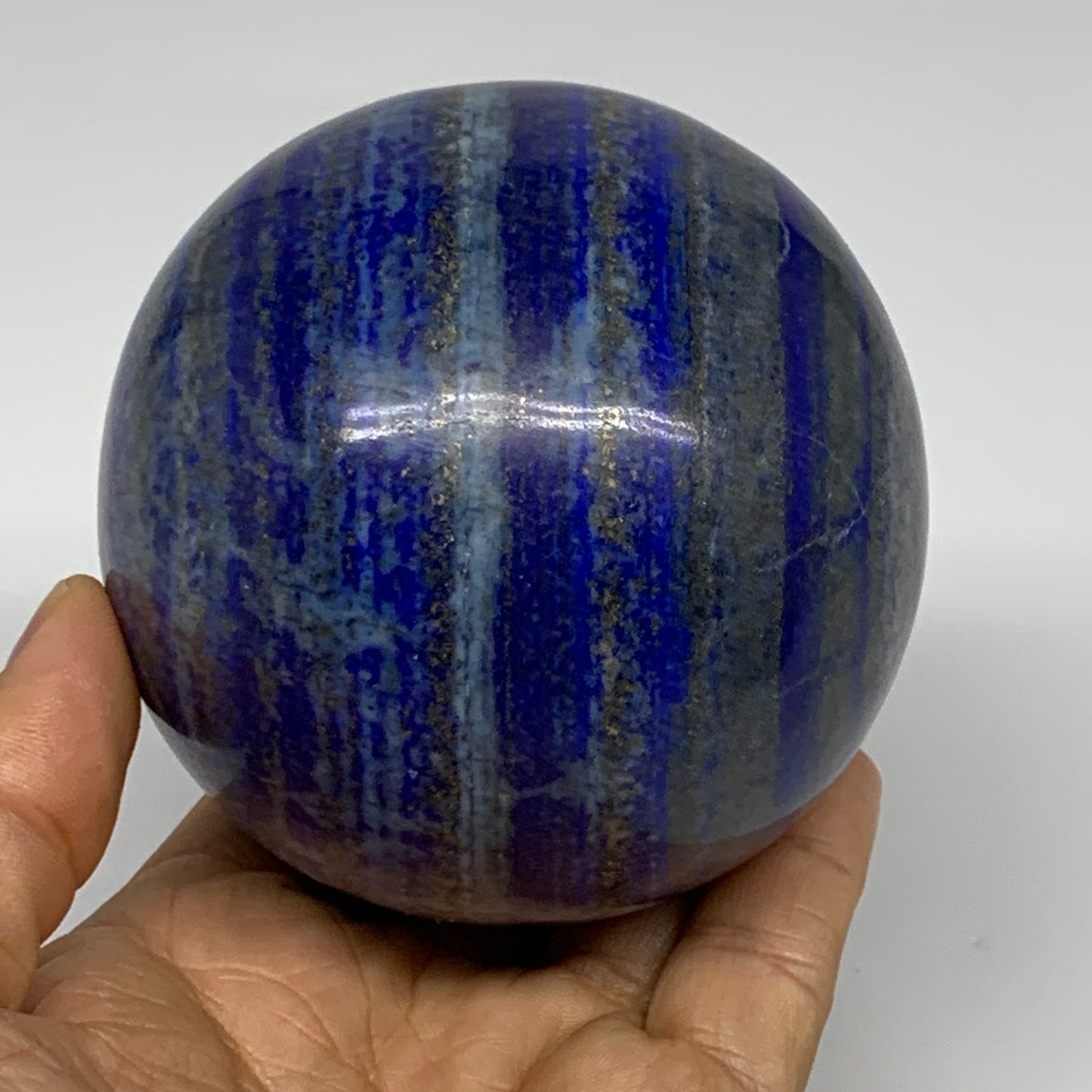 2.09 lbs, 3.2" (82mm), Lapis Lazuli Sphere Ball Gemstone @Afghanistan, B33331