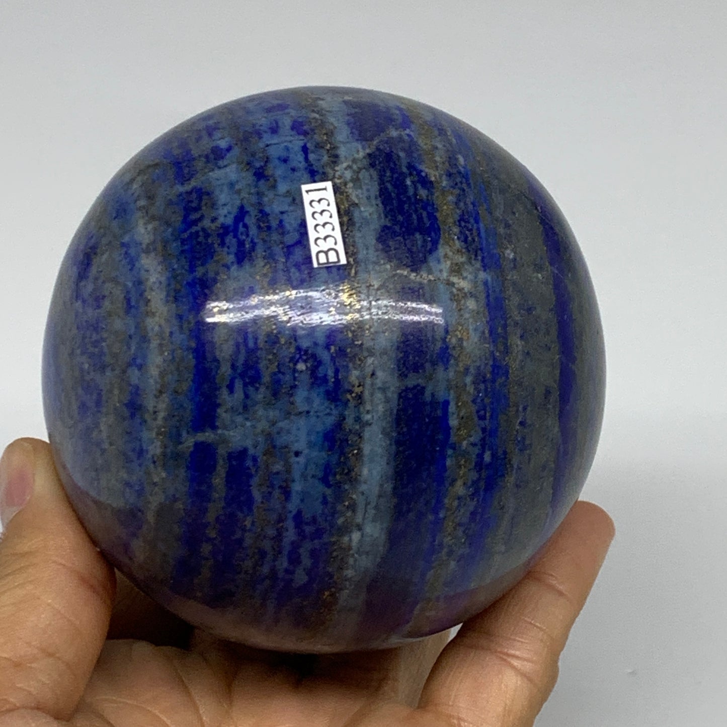 2.09 lbs, 3.2" (82mm), Lapis Lazuli Sphere Ball Gemstone @Afghanistan, B33331