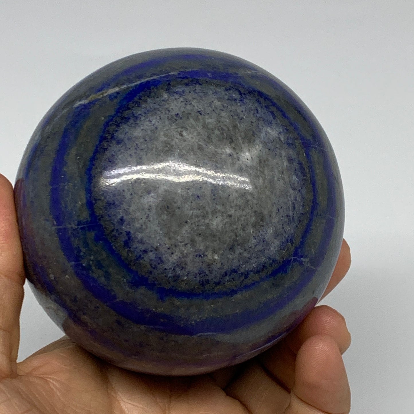 2.09 lbs, 3.2" (82mm), Lapis Lazuli Sphere Ball Gemstone @Afghanistan, B33331