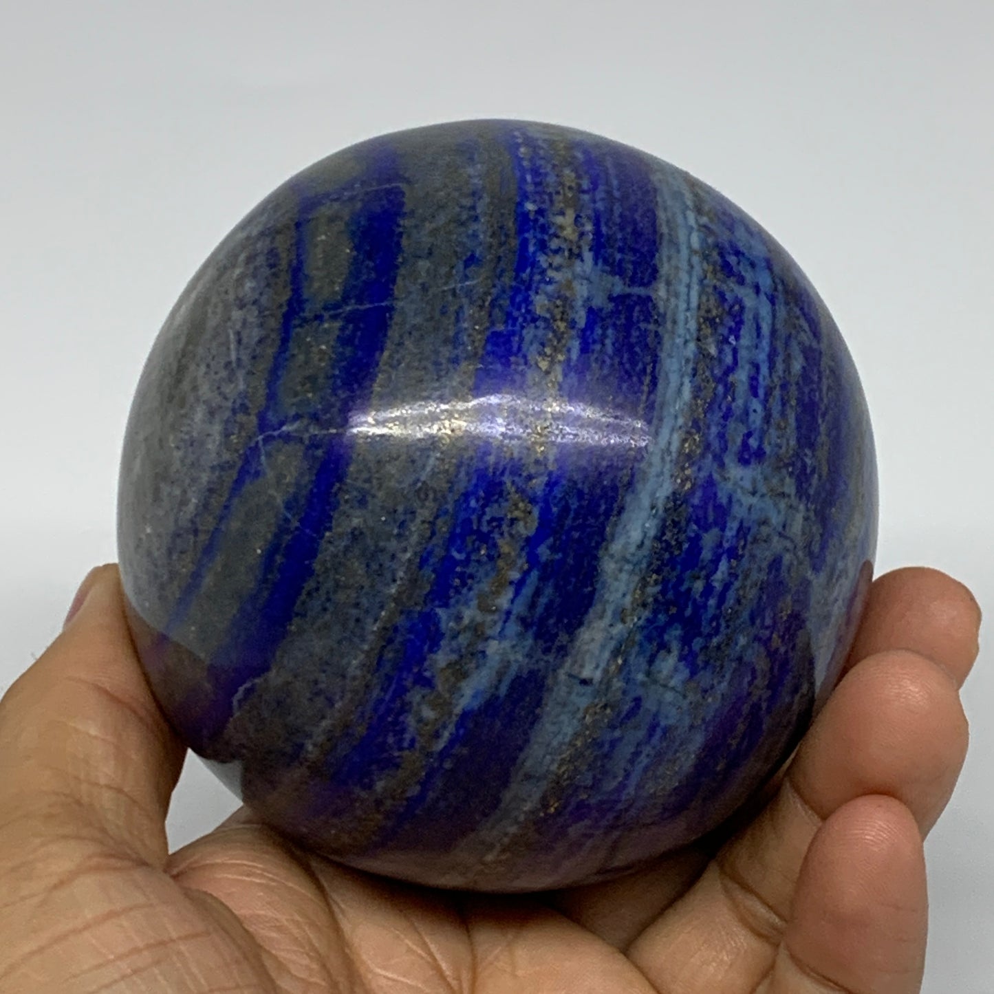 2.09 lbs, 3.2" (82mm), Lapis Lazuli Sphere Ball Gemstone @Afghanistan, B33331