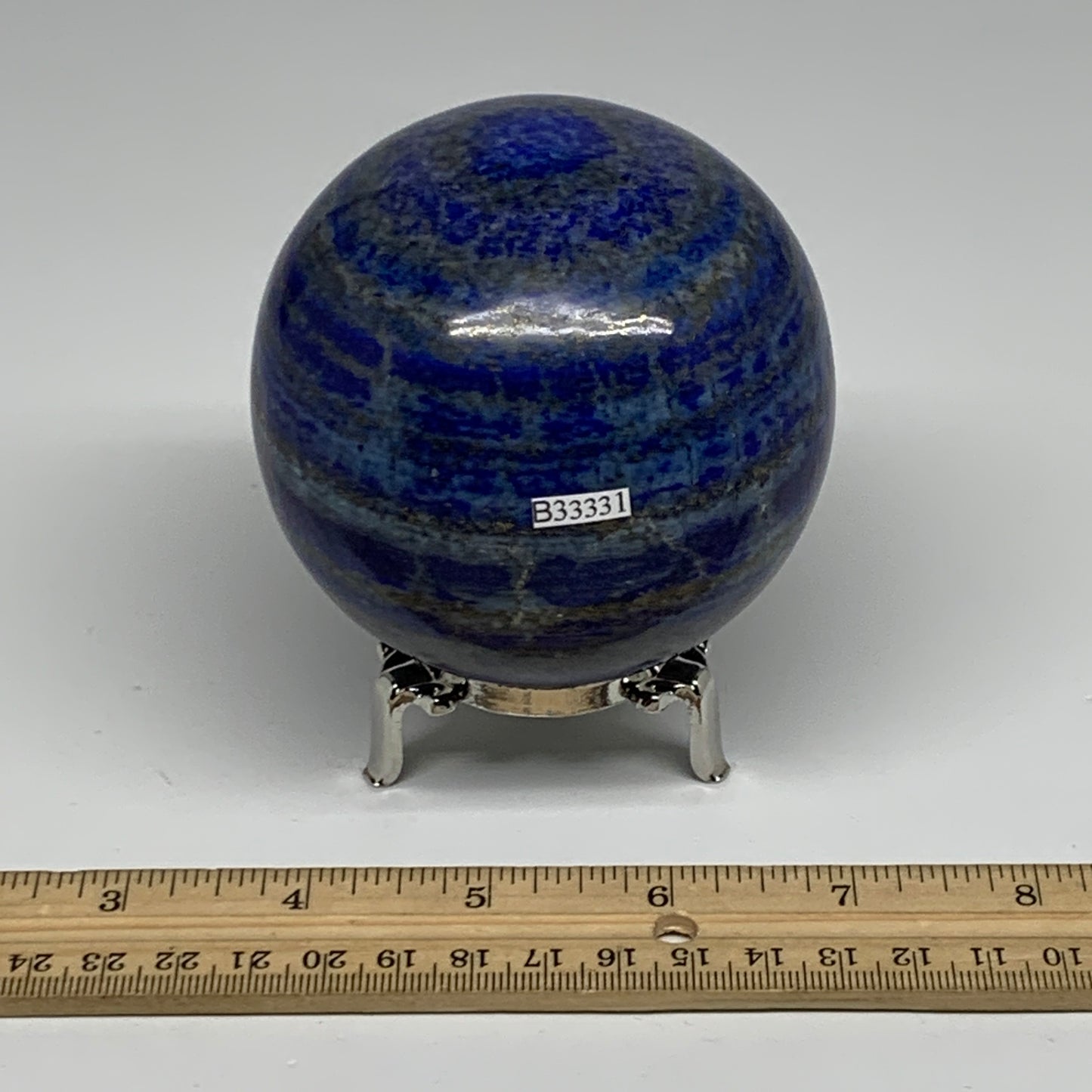 2.09 lbs, 3.2" (82mm), Lapis Lazuli Sphere Ball Gemstone @Afghanistan, B33331