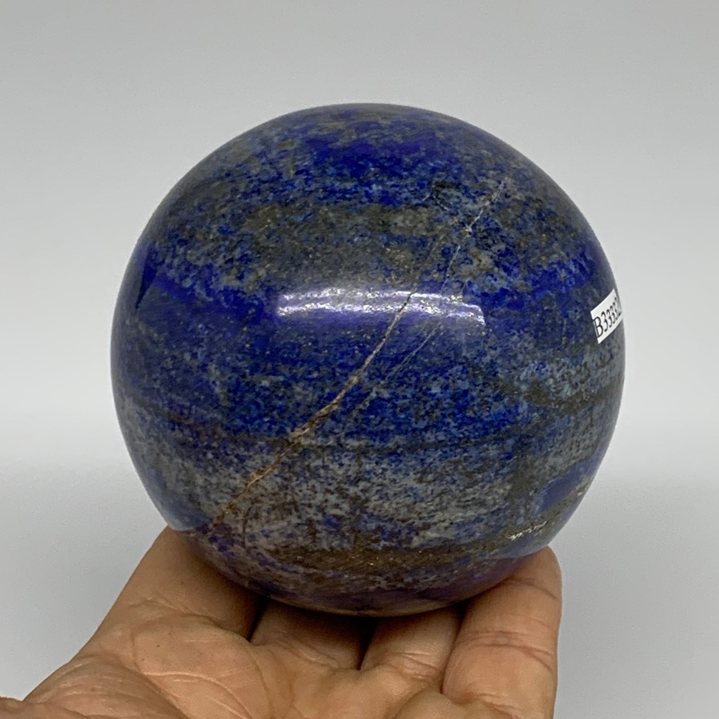 1.77 lbs, 3.1" (79mm), Lapis Lazuli Sphere Ball Gemstone @Afghanistan, B33332