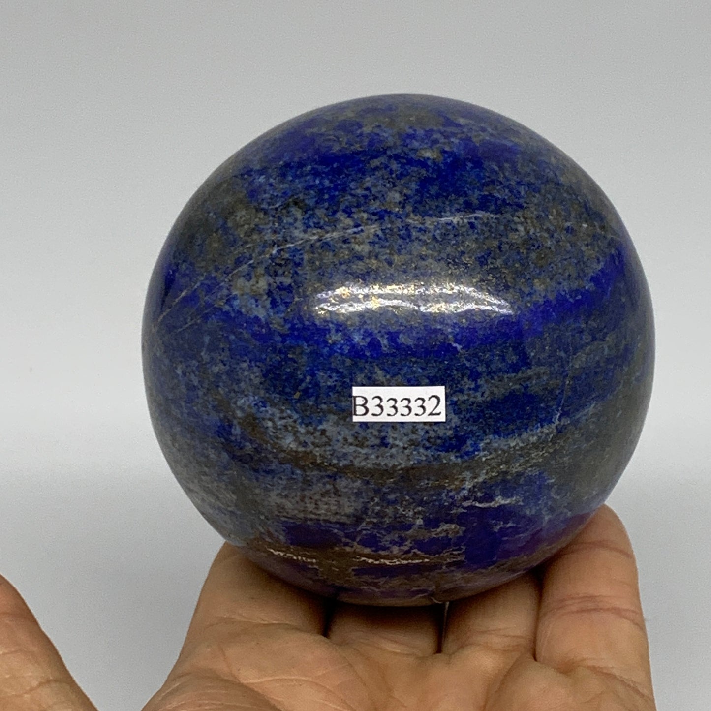 1.77 lbs, 3.1" (79mm), Lapis Lazuli Sphere Ball Gemstone @Afghanistan, B33332