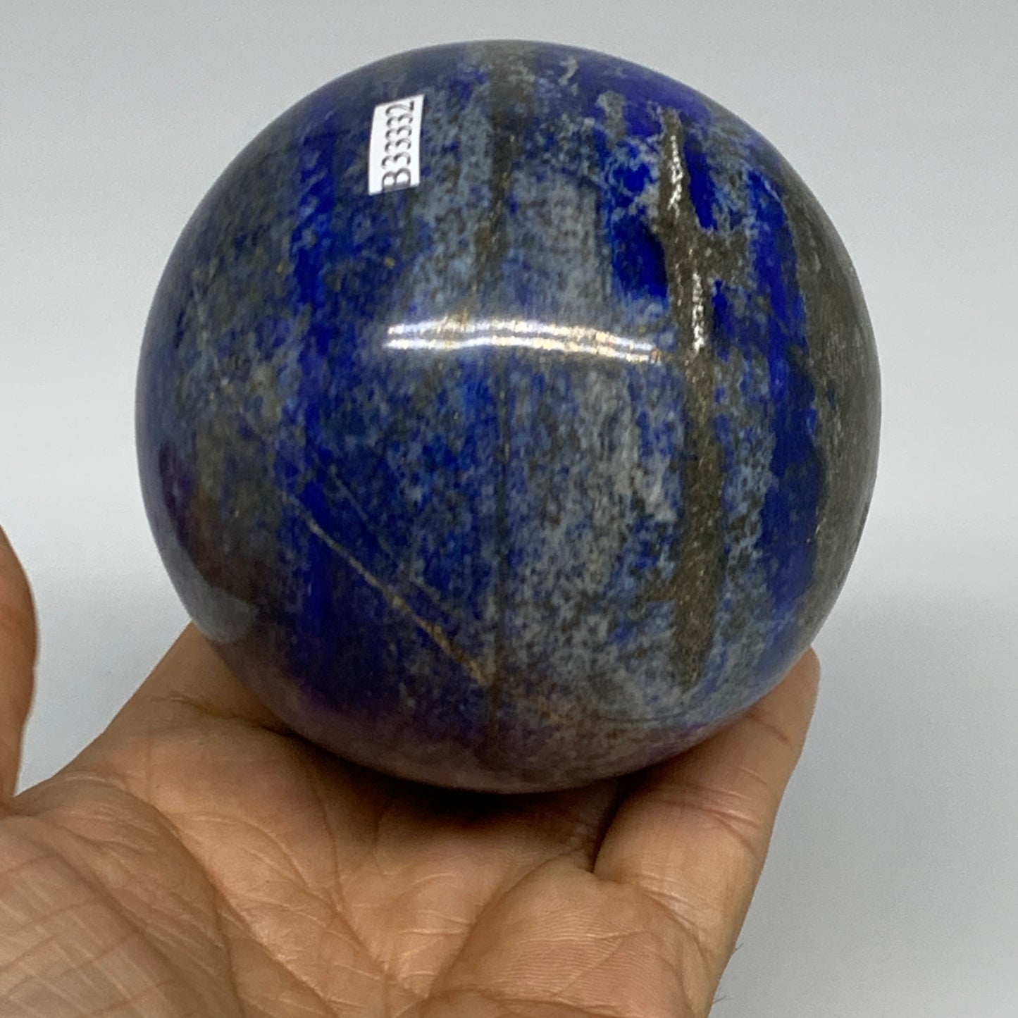 1.77 lbs, 3.1" (79mm), Lapis Lazuli Sphere Ball Gemstone @Afghanistan, B33332