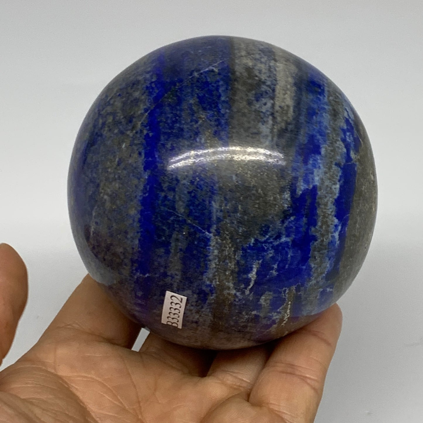 1.77 lbs, 3.1" (79mm), Lapis Lazuli Sphere Ball Gemstone @Afghanistan, B33332