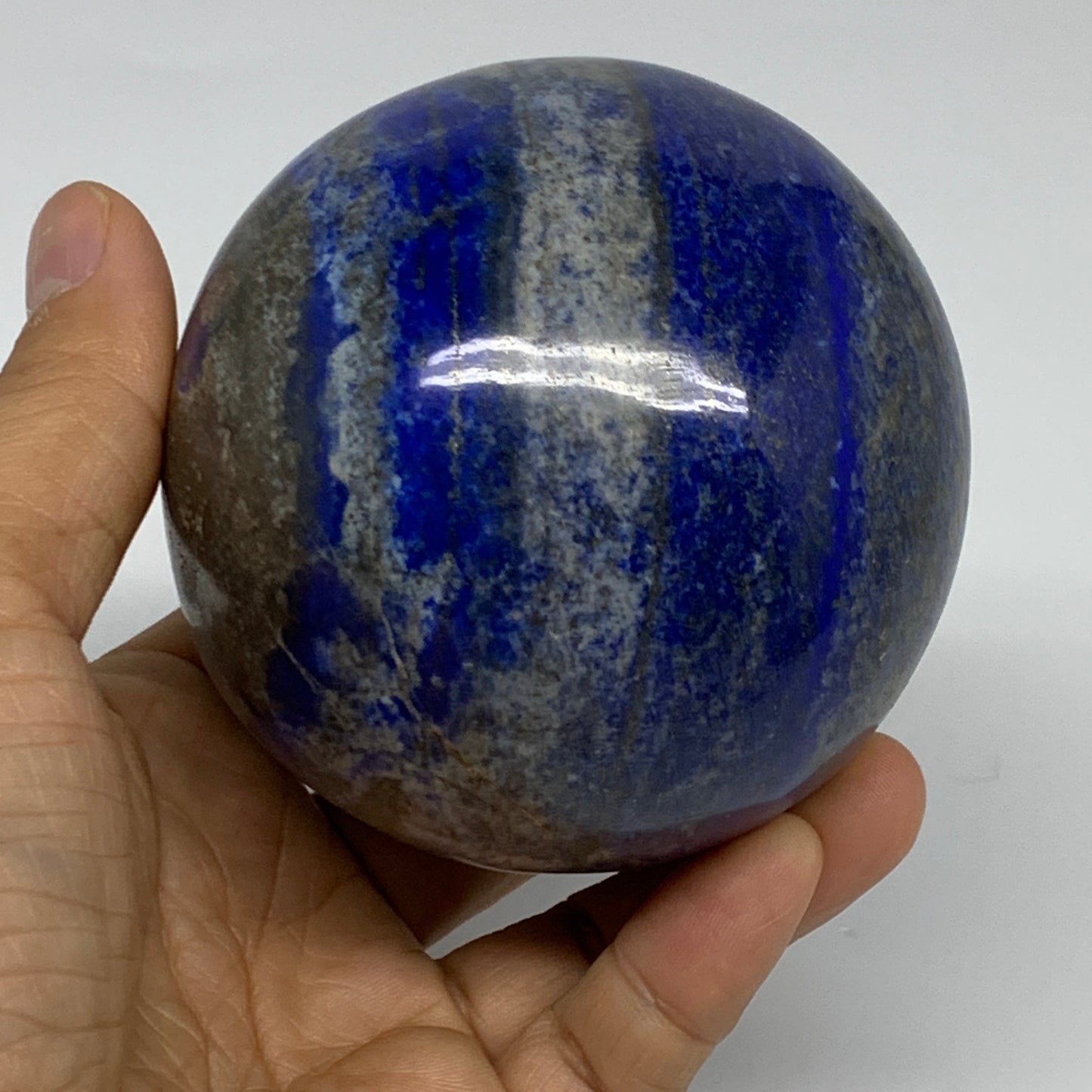 1.77 lbs, 3.1" (79mm), Lapis Lazuli Sphere Ball Gemstone @Afghanistan, B33332