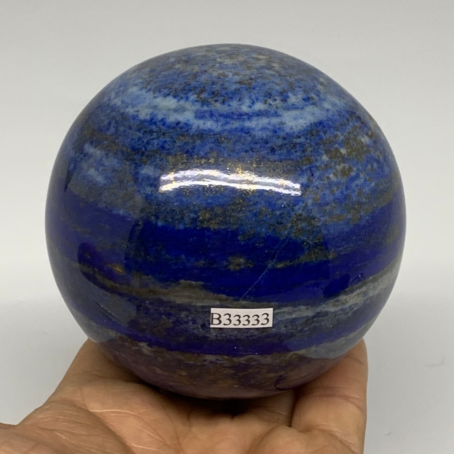 2.06 lbs, 3.3" (83mm), Lapis Lazuli Sphere Ball Gemstone @Afghanistan, B33333