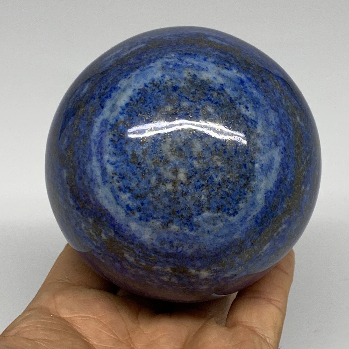 2.06 lbs, 3.3" (83mm), Lapis Lazuli Sphere Ball Gemstone @Afghanistan, B33333