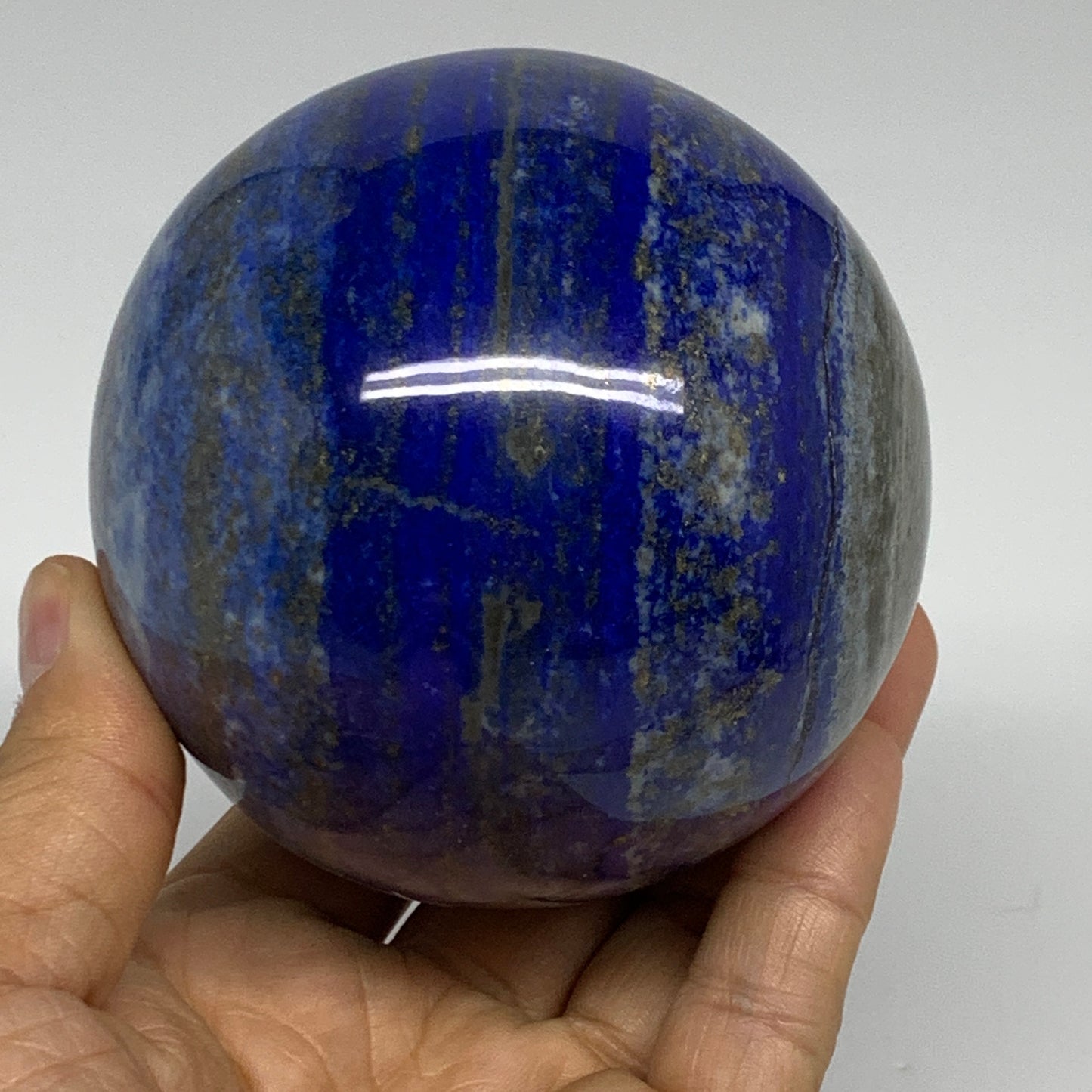 2.06 lbs, 3.3" (83mm), Lapis Lazuli Sphere Ball Gemstone @Afghanistan, B33333