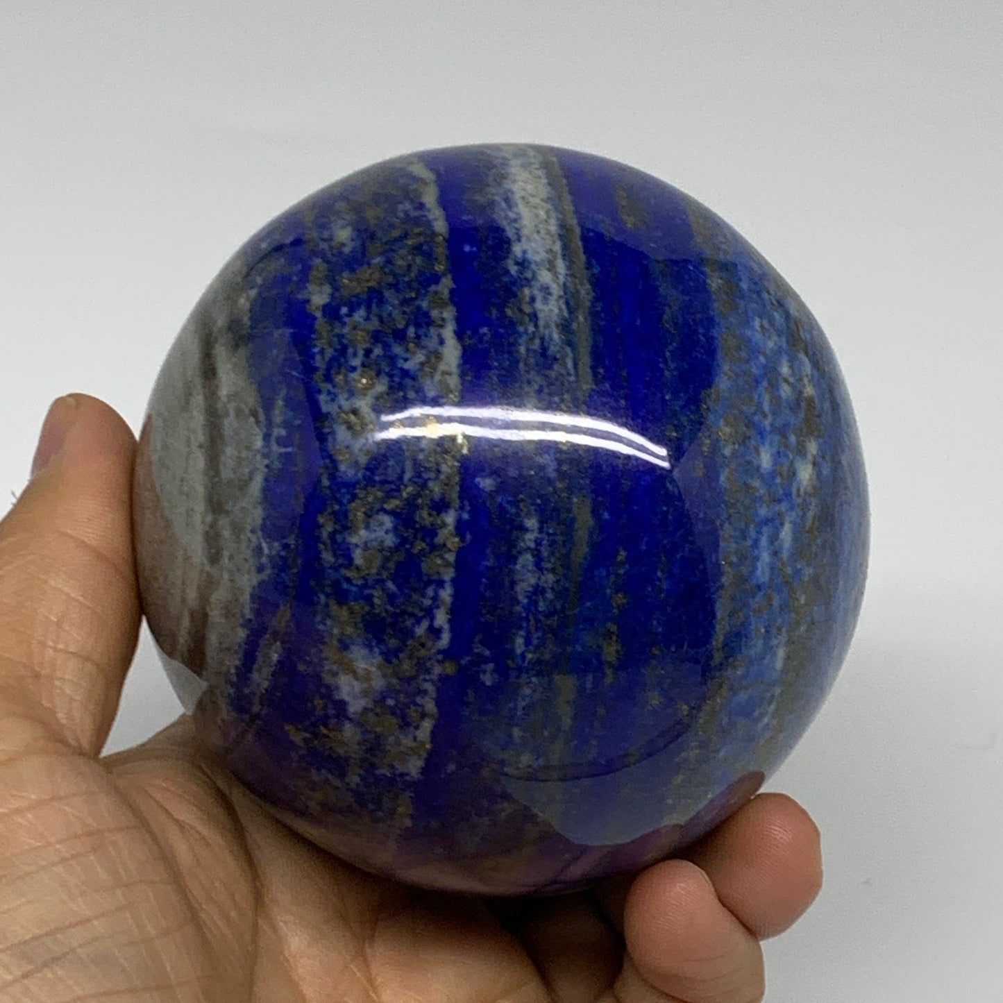 2.06 lbs, 3.3" (83mm), Lapis Lazuli Sphere Ball Gemstone @Afghanistan, B33333