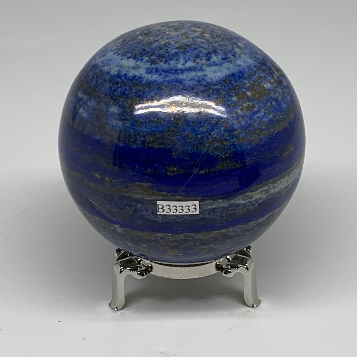 2.06 lbs, 3.3" (83mm), Lapis Lazuli Sphere Ball Gemstone @Afghanistan, B33333