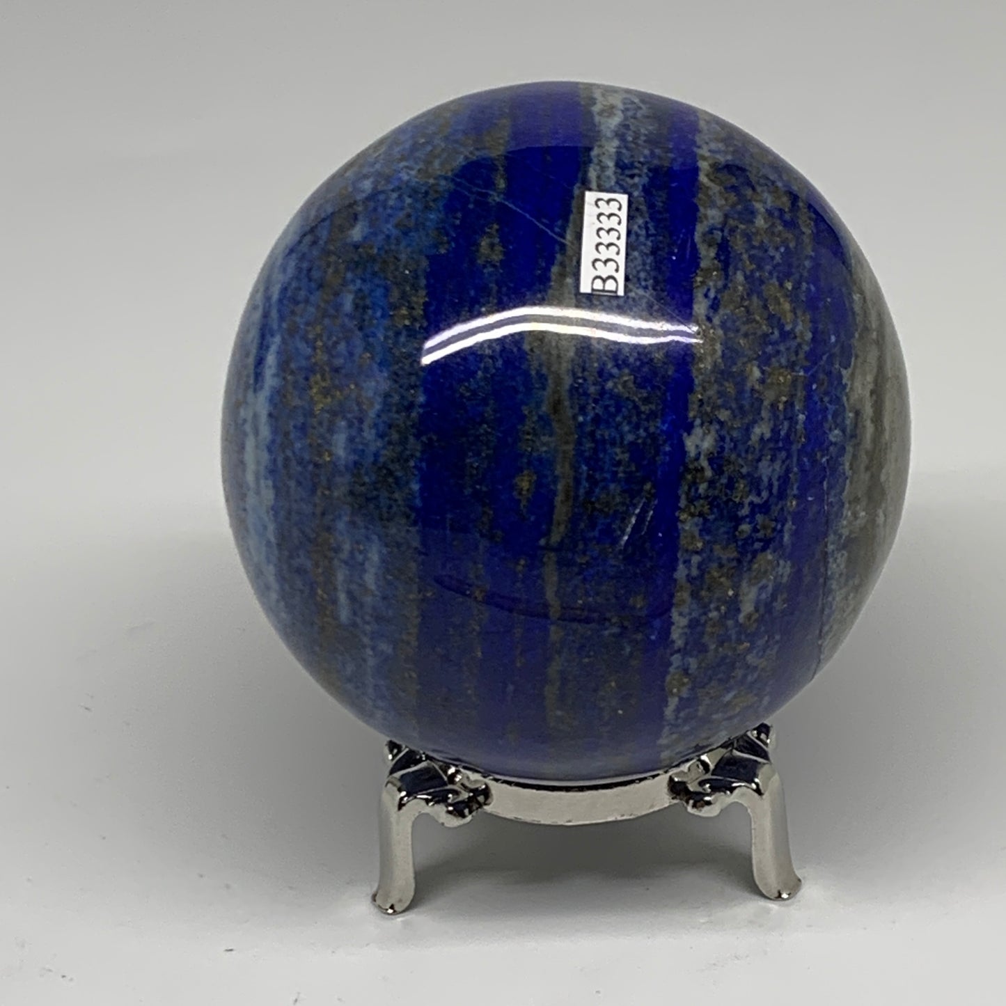 2.06 lbs, 3.3" (83mm), Lapis Lazuli Sphere Ball Gemstone @Afghanistan, B33333