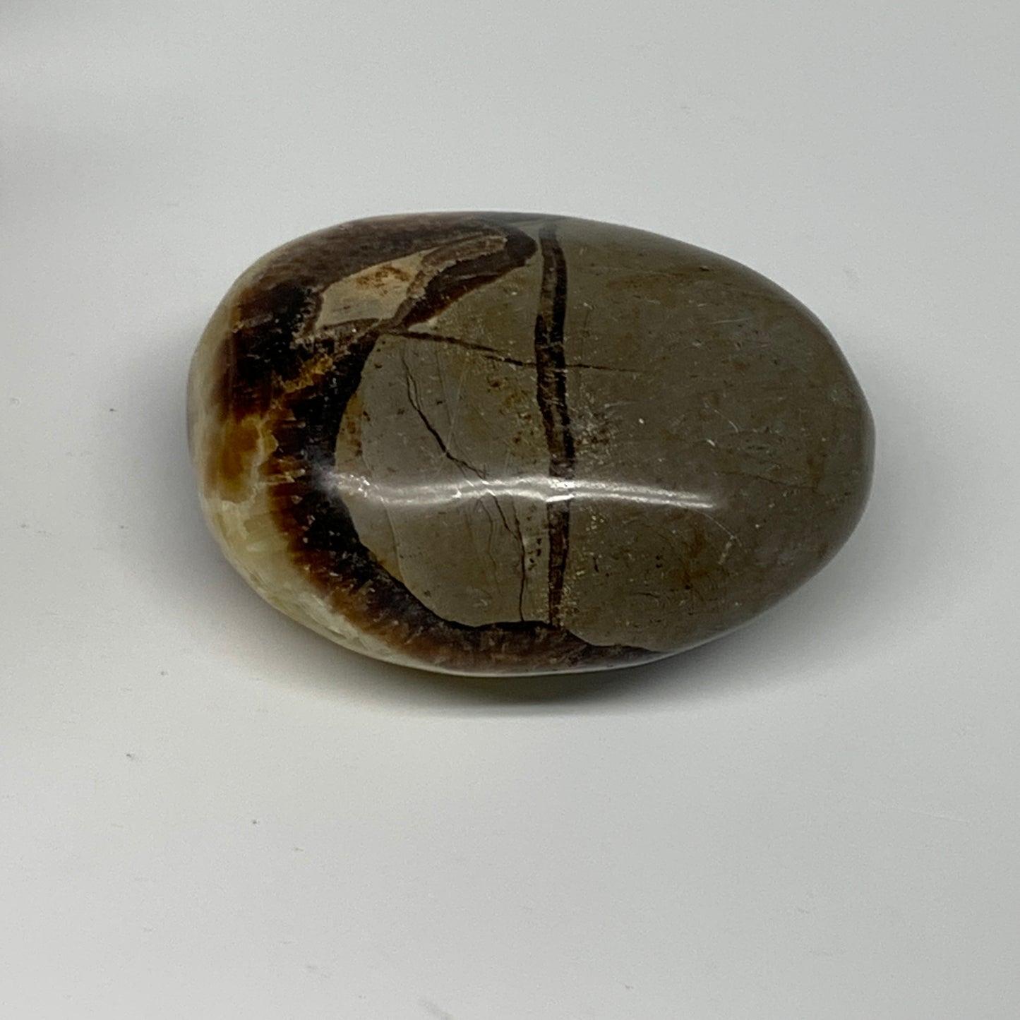 114.5g, 2.3"x1.8"x1.2", Septarian Nodule Palm-Stone Polished Reiki, B28212