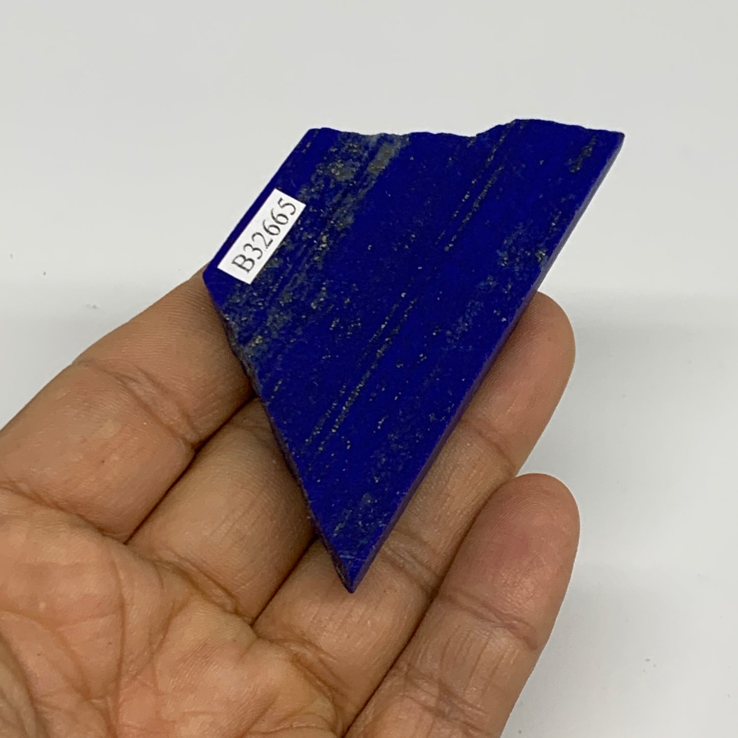 52.3g, 3"x1.4"x0.4", High Grade Natural Rough Lapis Lazuli @Afghanistan,B32665