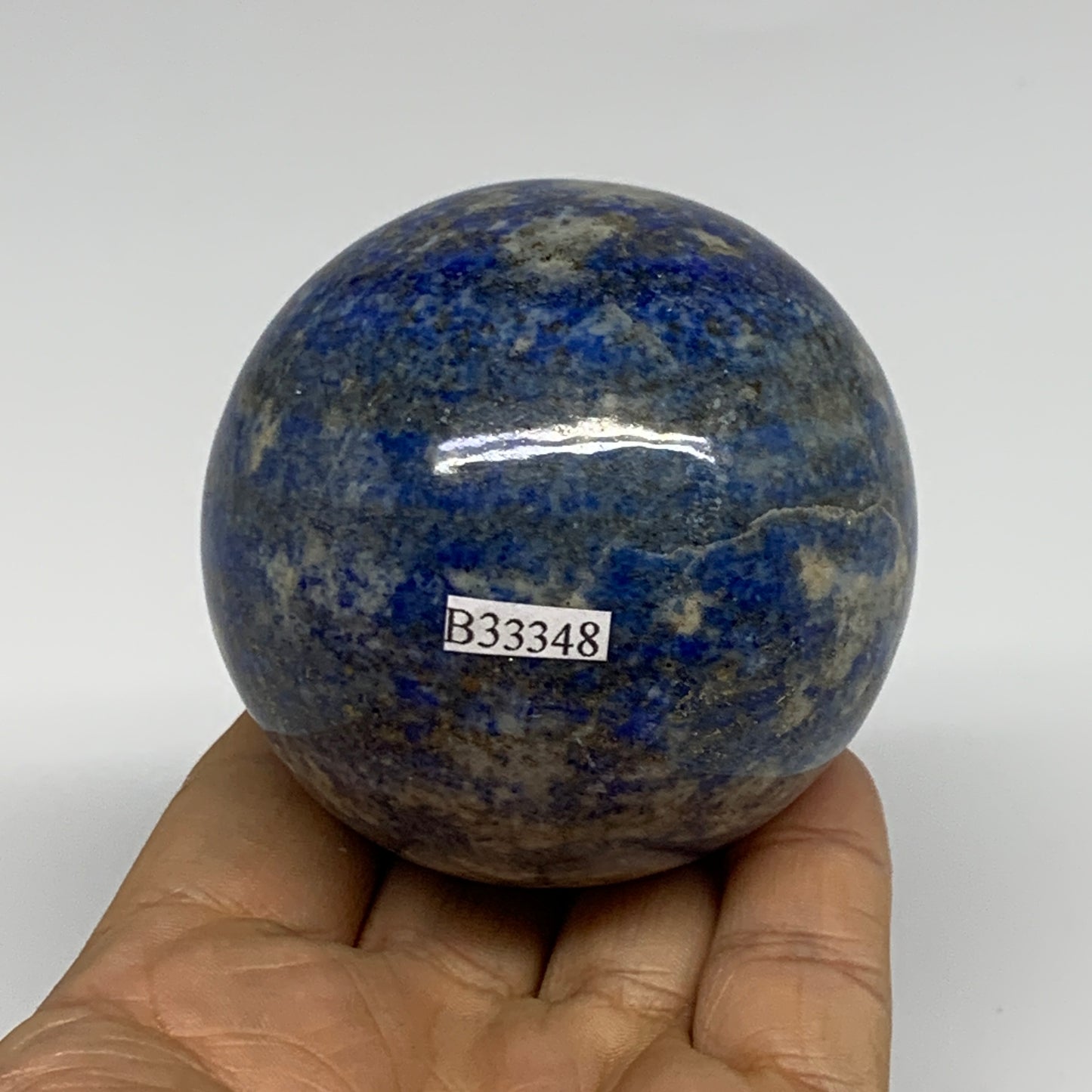 0.92 lbs, 2.5"(63mm), Lapis Lazuli Sphere Ball Gemstone @Afghanistan, B33348