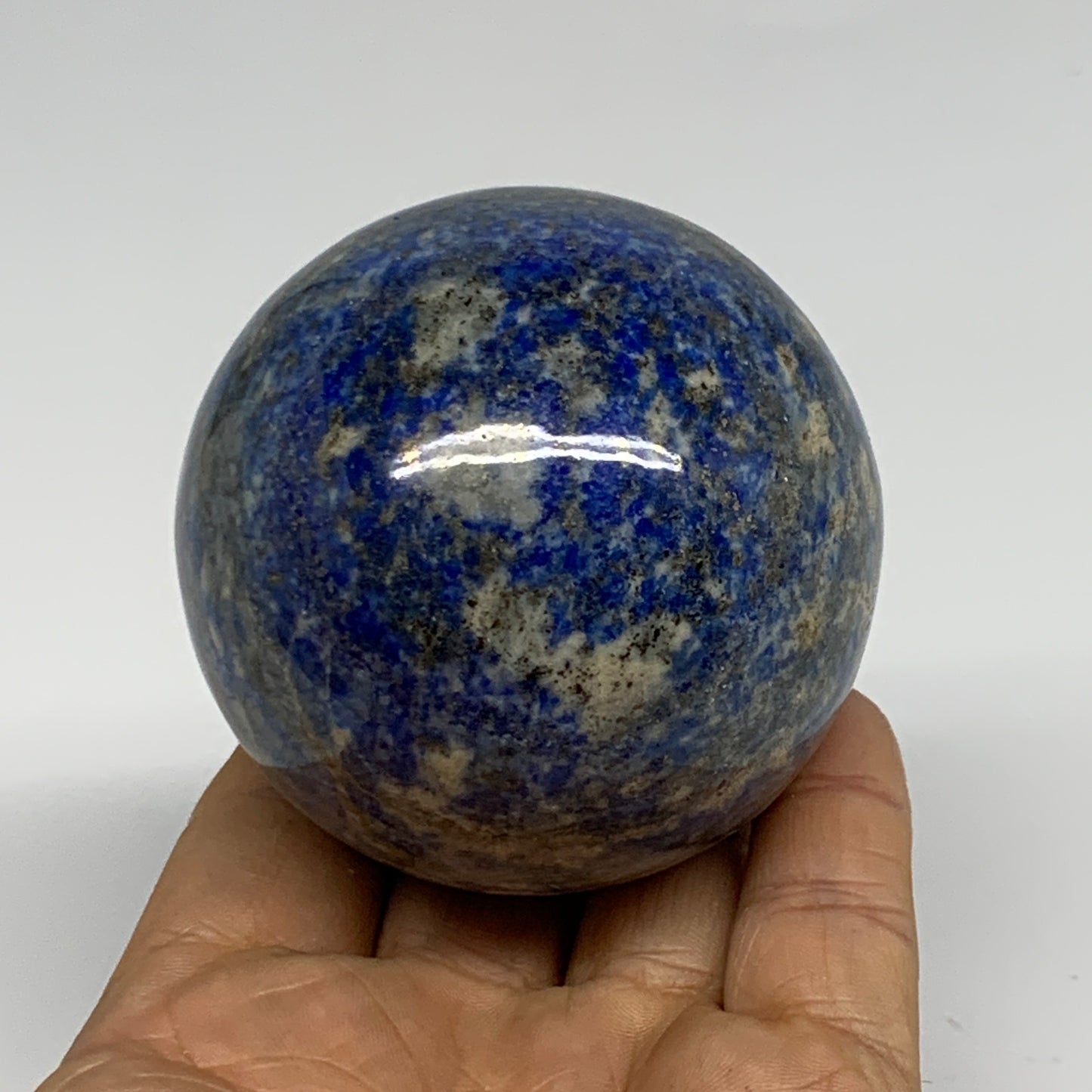 0.92 lbs, 2.5"(63mm), Lapis Lazuli Sphere Ball Gemstone @Afghanistan, B33348