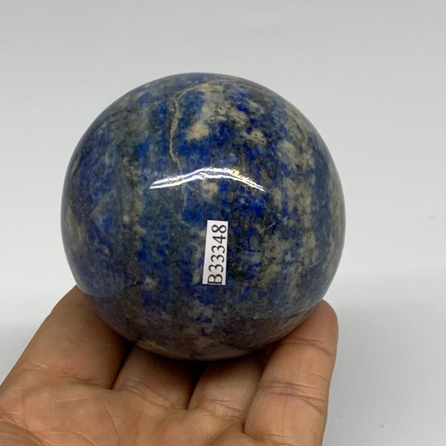 0.92 lbs, 2.5"(63mm), Lapis Lazuli Sphere Ball Gemstone @Afghanistan, B33348