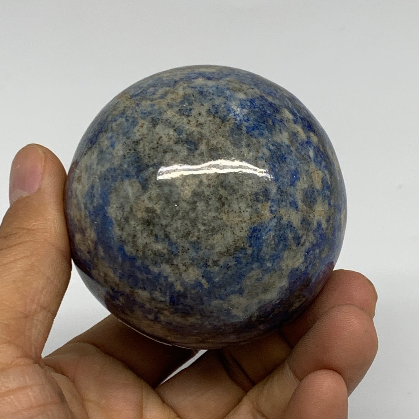 0.92 lbs, 2.5"(63mm), Lapis Lazuli Sphere Ball Gemstone @Afghanistan, B33348