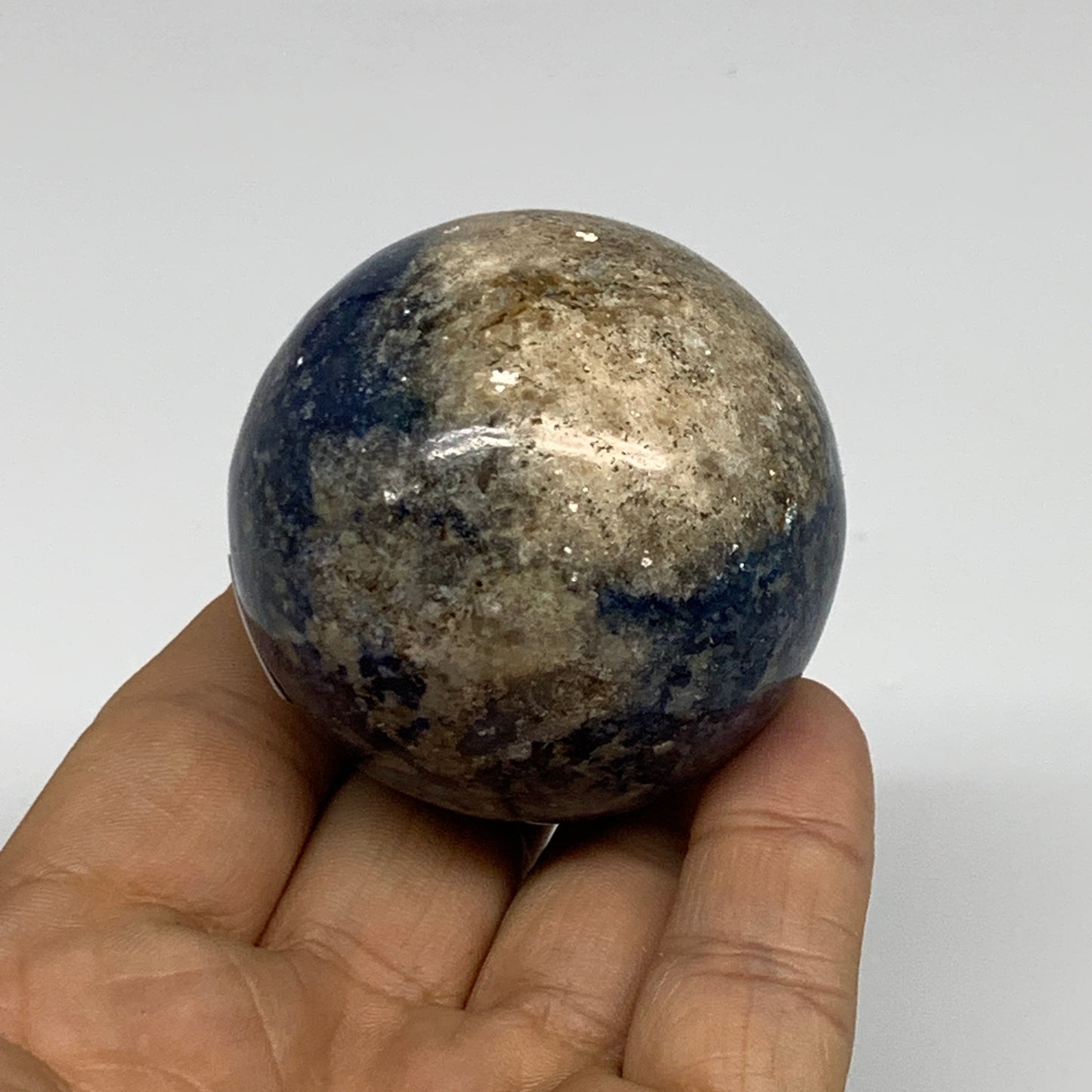 187.1g, 2"(50mm), Lapis Lazuli Sphere Ball Gemstone @Afghanistan, B33350