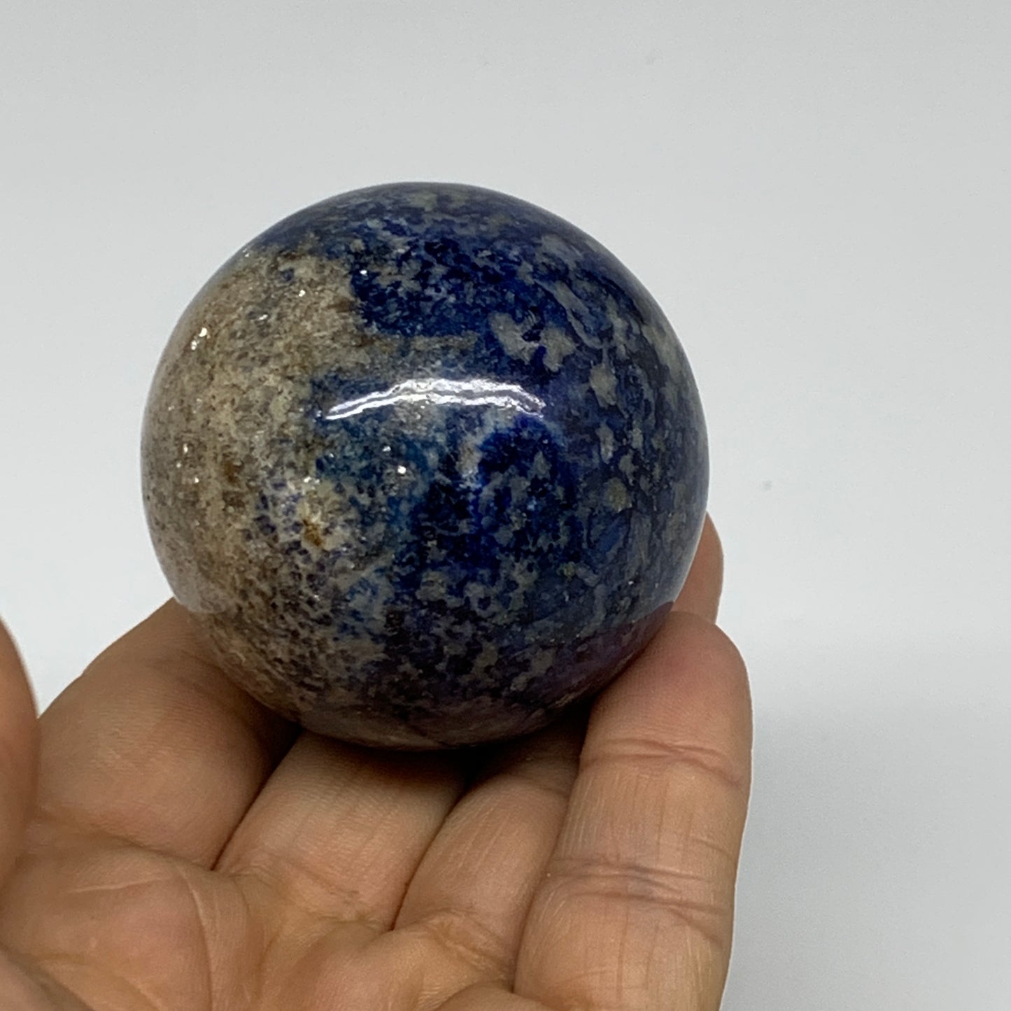 187.1g, 2"(50mm), Lapis Lazuli Sphere Ball Gemstone @Afghanistan, B33350