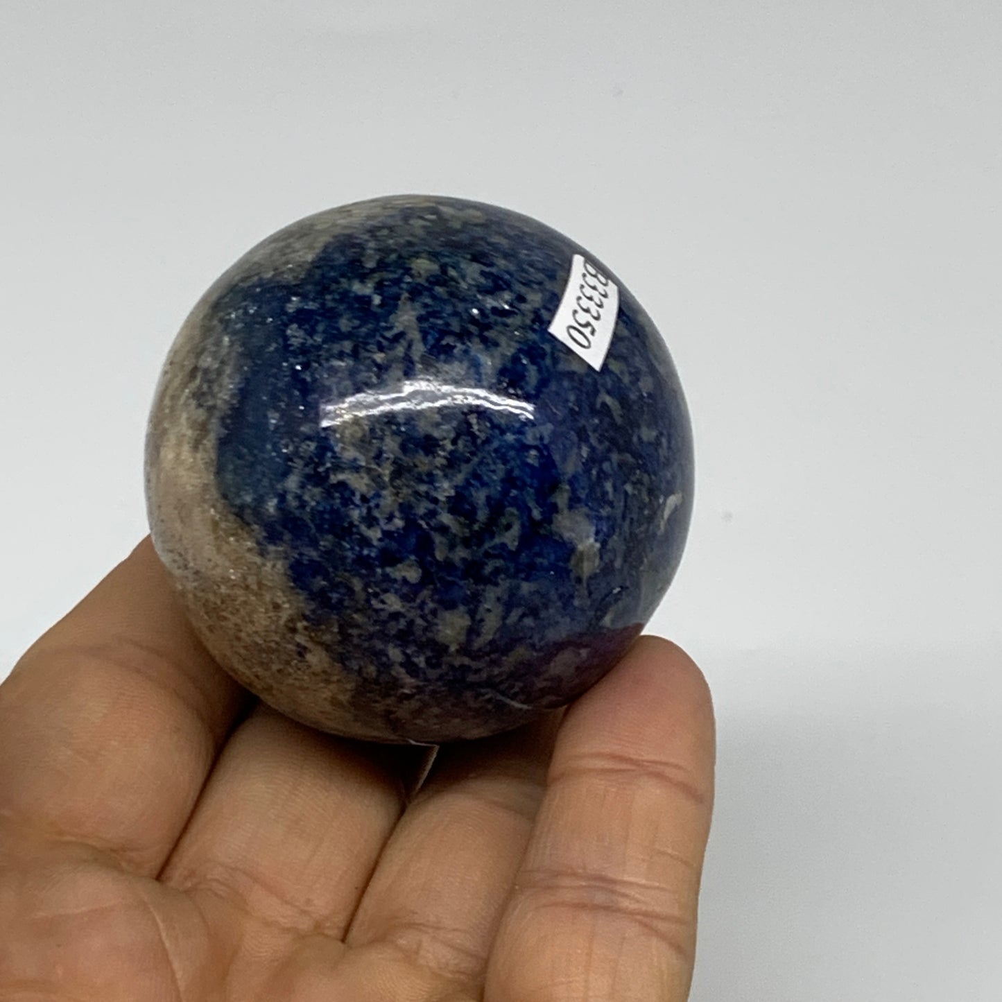 187.1g, 2"(50mm), Lapis Lazuli Sphere Ball Gemstone @Afghanistan, B33350