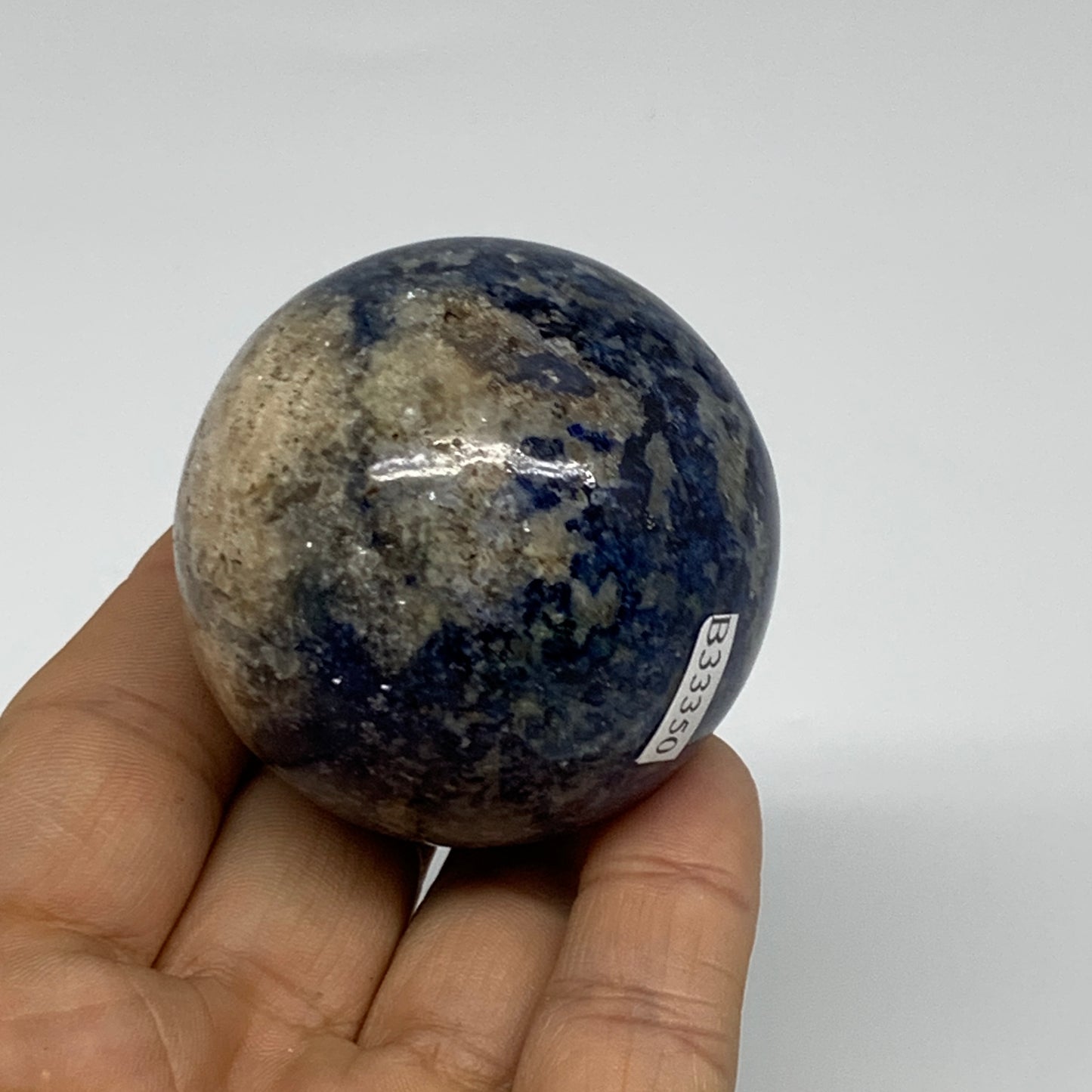 187.1g, 2"(50mm), Lapis Lazuli Sphere Ball Gemstone @Afghanistan, B33350