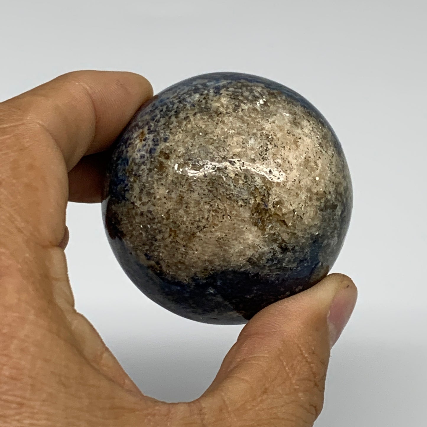 187.1g, 2"(50mm), Lapis Lazuli Sphere Ball Gemstone @Afghanistan, B33350