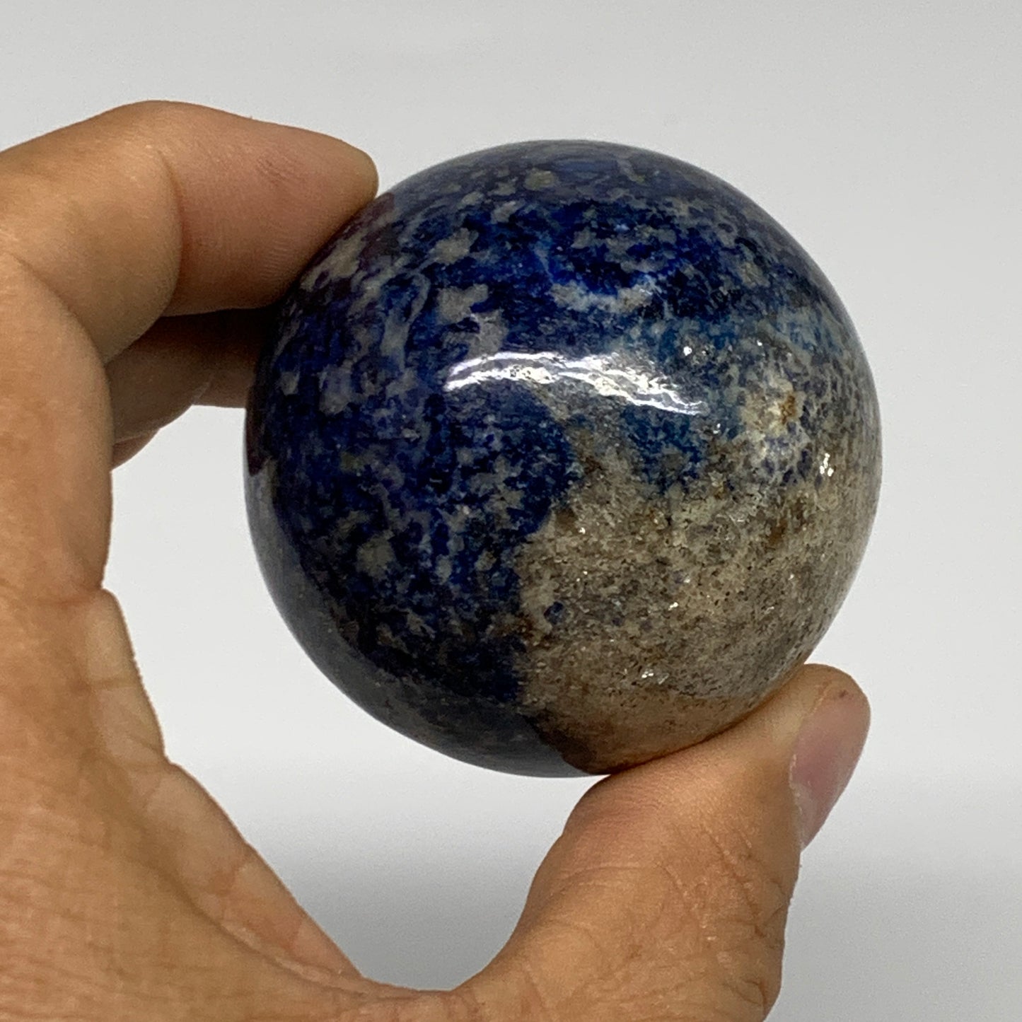 187.1g, 2"(50mm), Lapis Lazuli Sphere Ball Gemstone @Afghanistan, B33350