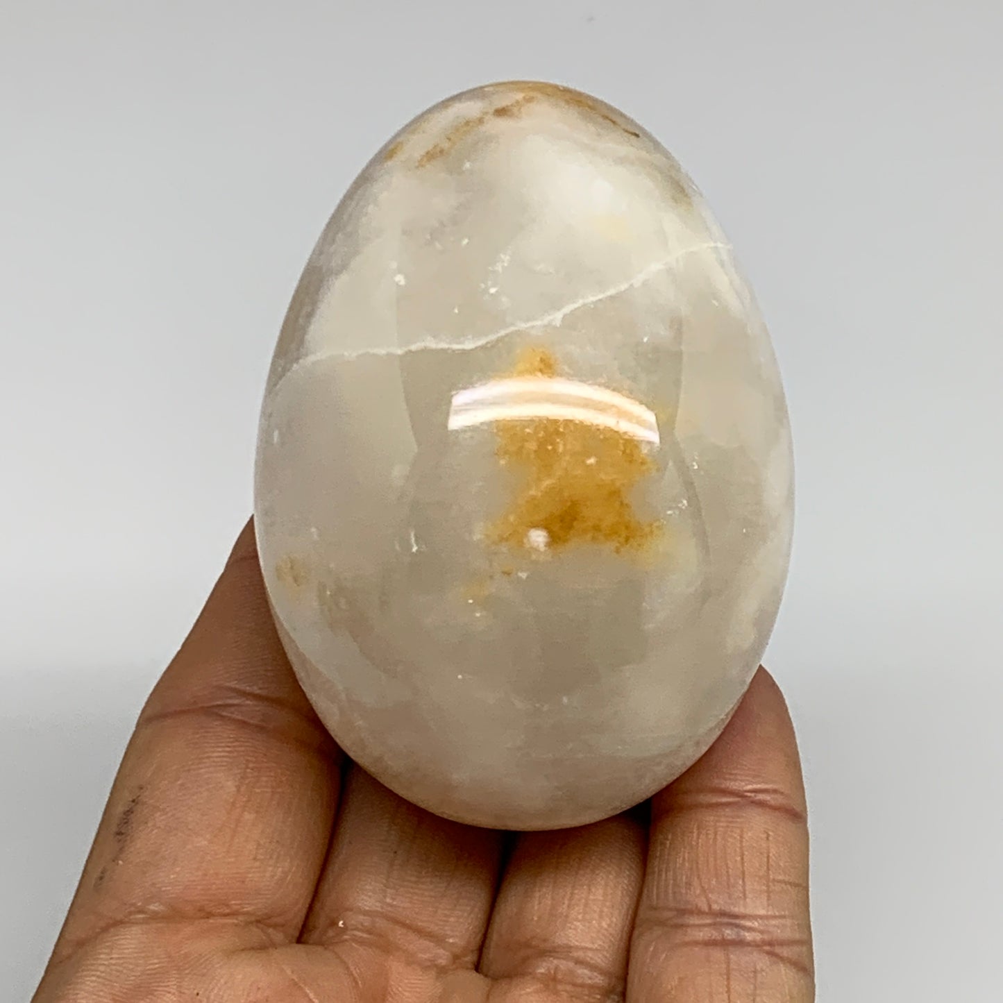 247g, 2.7"x2" Natural Green Onyx Egg Gemstone Mineral, from Pakistan, B32018