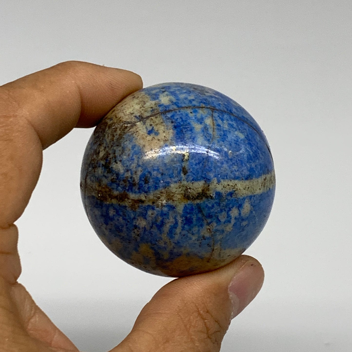 142.6g, 1.8"(45mm), Lapis Lazuli Sphere Ball Gemstone @Afghanistan, B33355