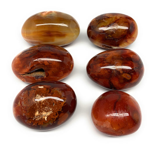 1015g, 1.9" - 3", 6pcs, Red Carnelian Palm-Stone Gem Crystal Polished, B17605