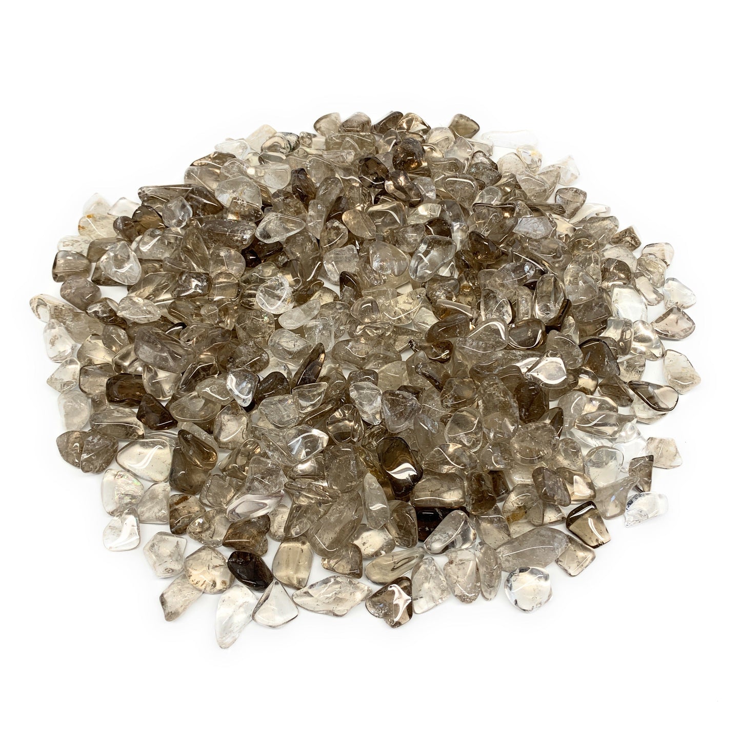 2.2 lbs, 0.5"-1.1", Smoky Quartz Gravel Tumbled Crystal Stones from Brazil